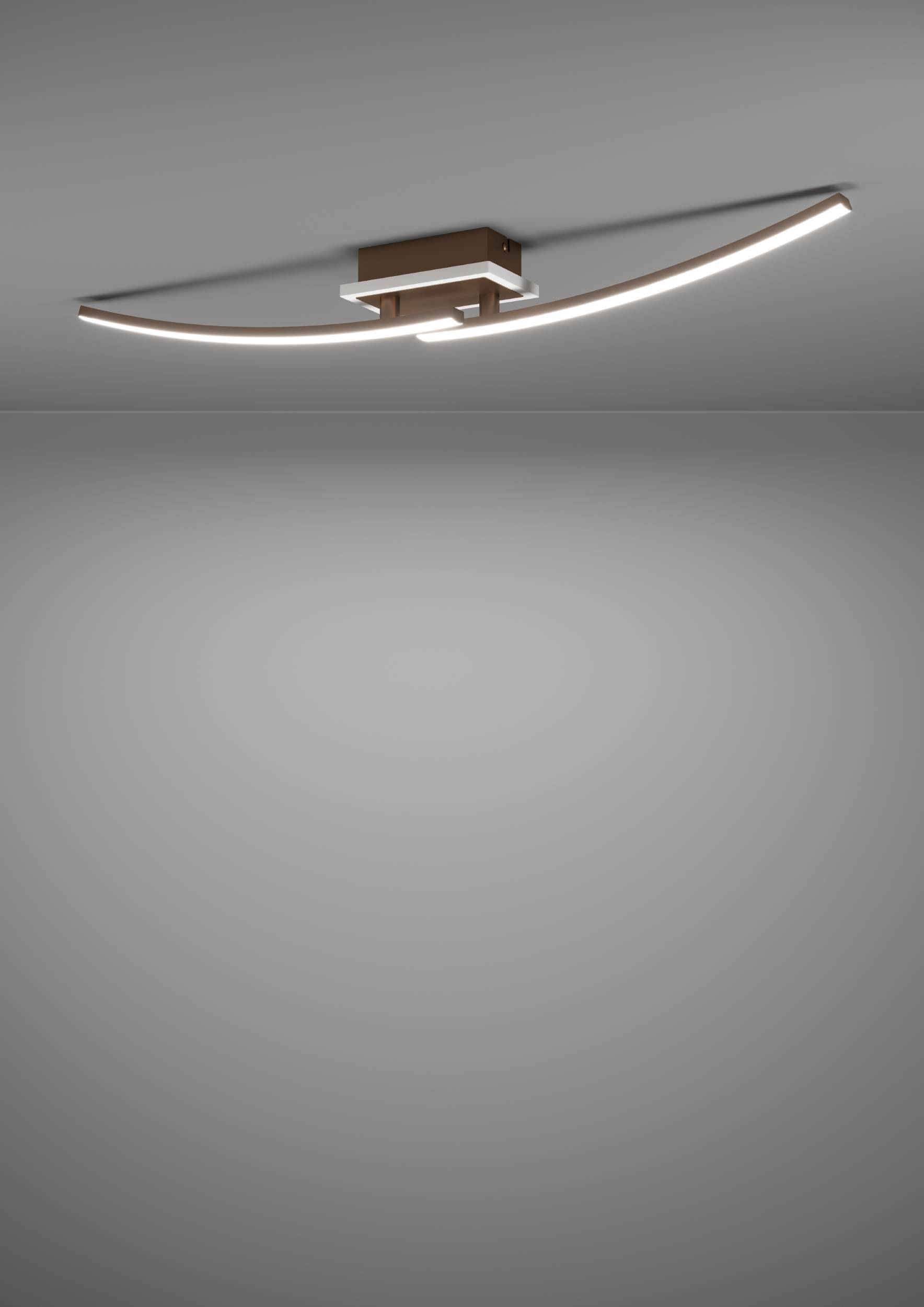 EGLO Deckenleuchte »Lungolago Deckenlampe,  Bürolampe Decke, Metall und Kunststoff, Lampe« LED-Modul 1 Stk. Neutralweiß Wand-/Deckenleuchte - L74 x B14 x H6 cm - bronze - 12W inkl.
