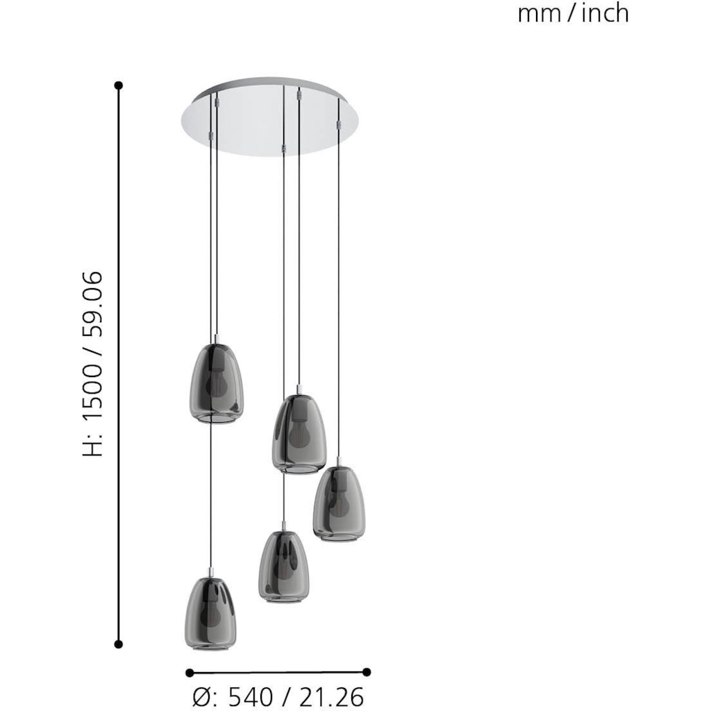 EGLO Hängeleuchte »ALOBRASE«, 5 flammig-flammig