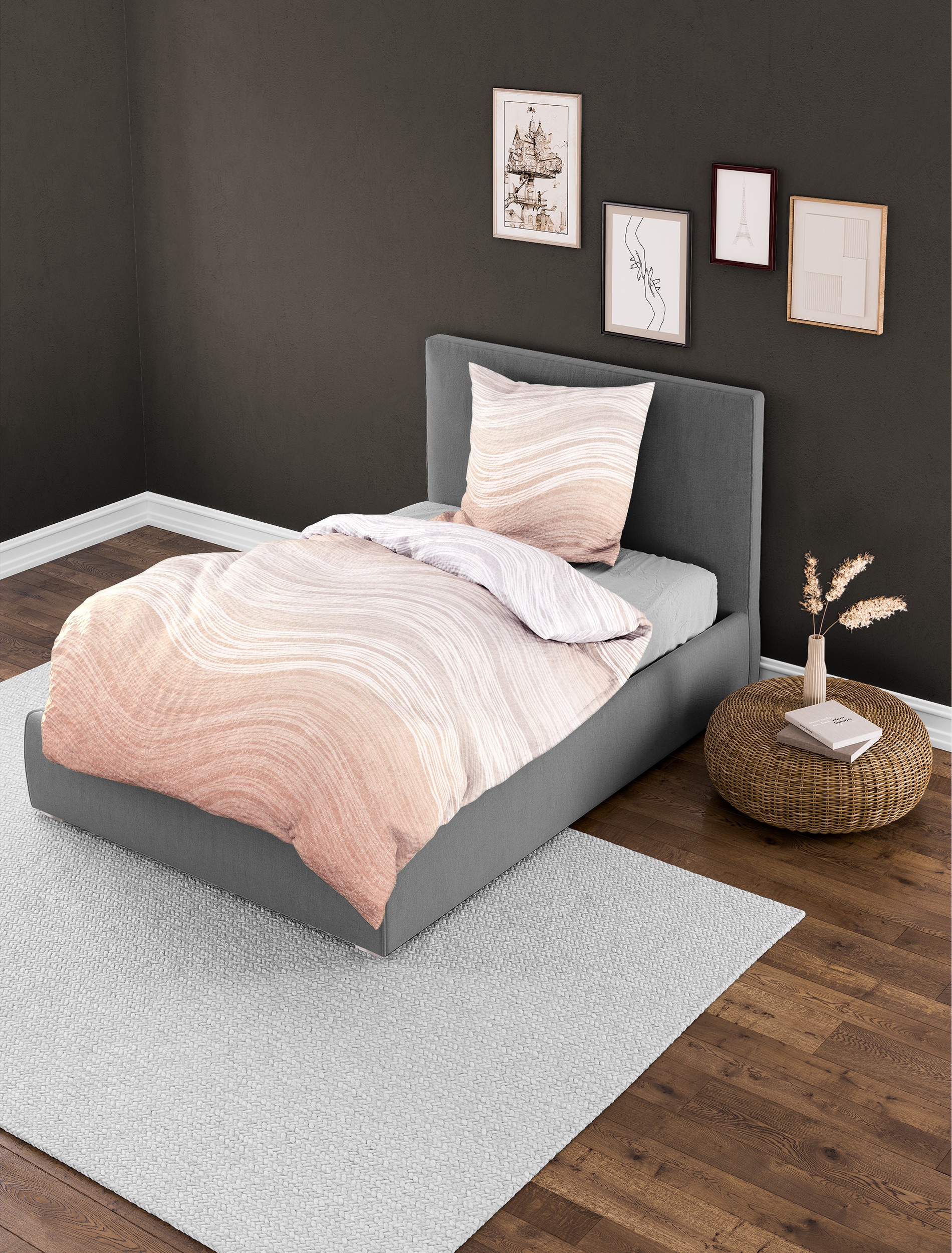 BIERBAUM Bettwäsche "4061" 2 Stk. Mako-Satin, 100 % Baumwolle, pflegeleicht günstig online kaufen