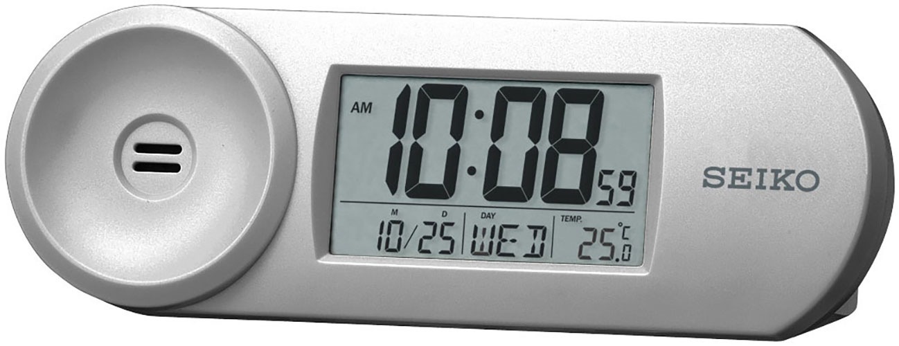 SEIKO Quarzwecker, silber, Wecker, Wecker, Digitalwecker, Reisewecker, Schlafzimmer,Beleuchtung,Piepalarm