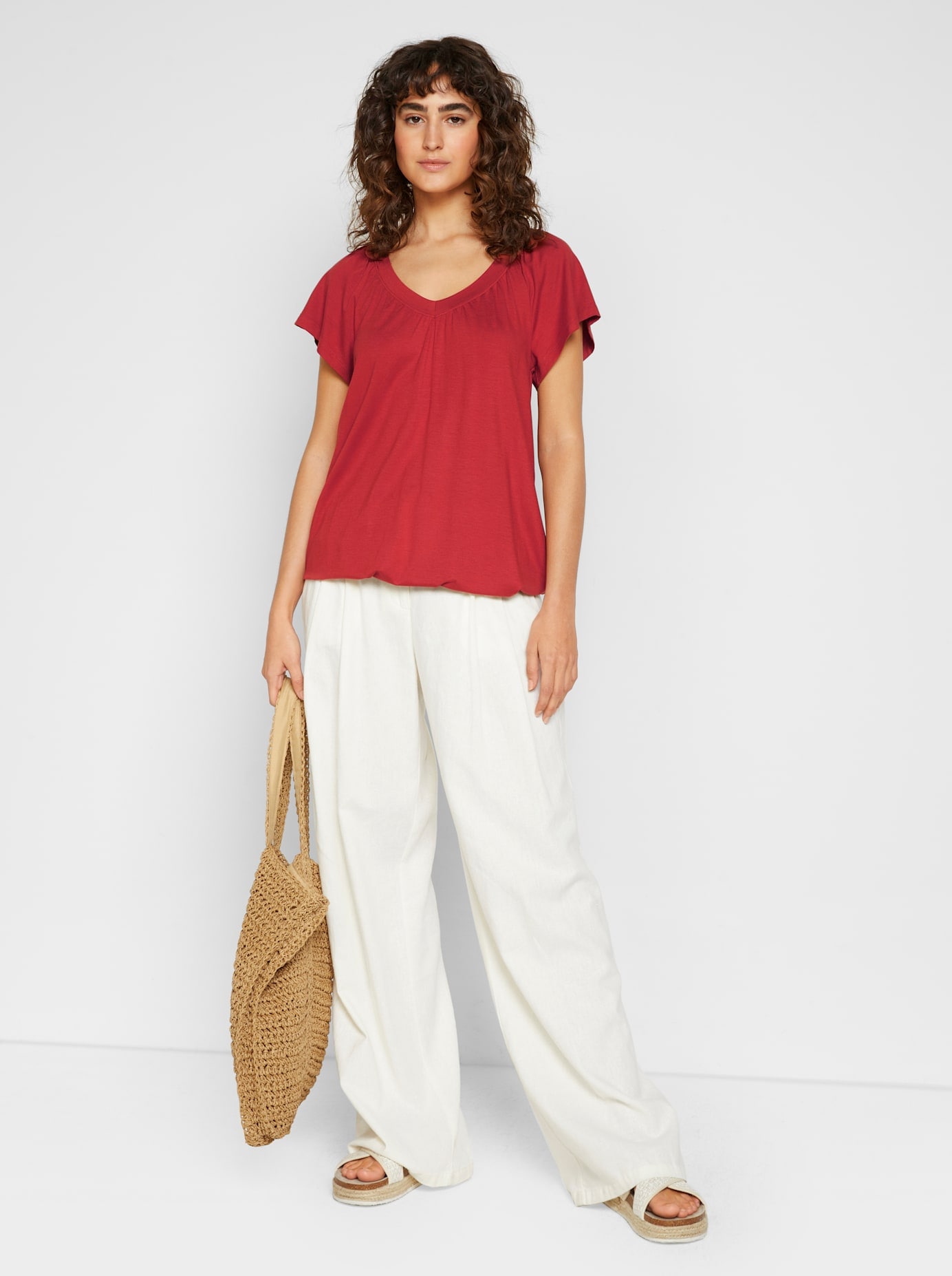 Kurzarmshirt "Viskose-Shirt" 1 tlg. günstig online kaufen