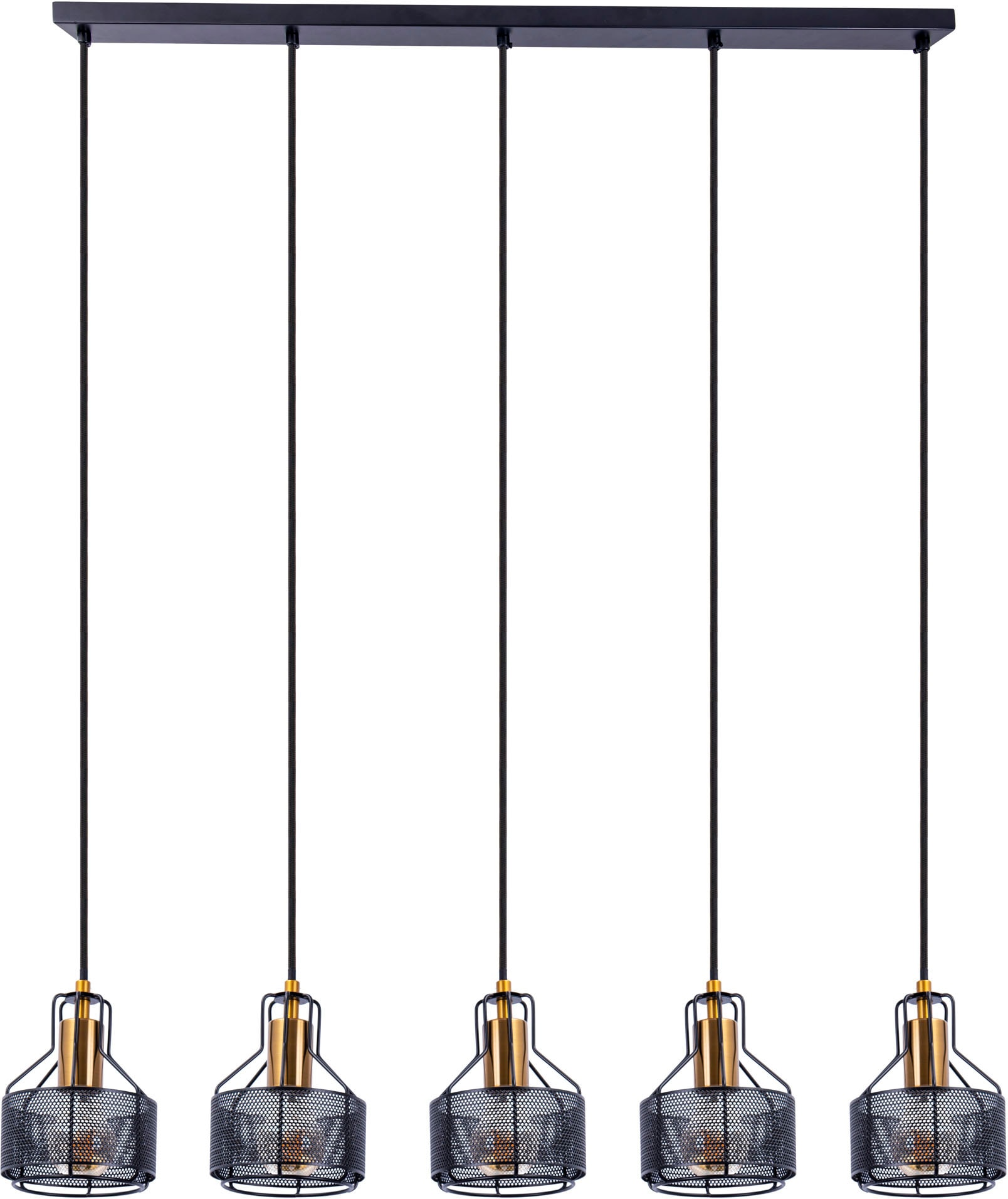 näve LED Pendelleuchte »FORO«, Leuchtmittel E27 | ohne Leuchtmittel, schwarz/golden