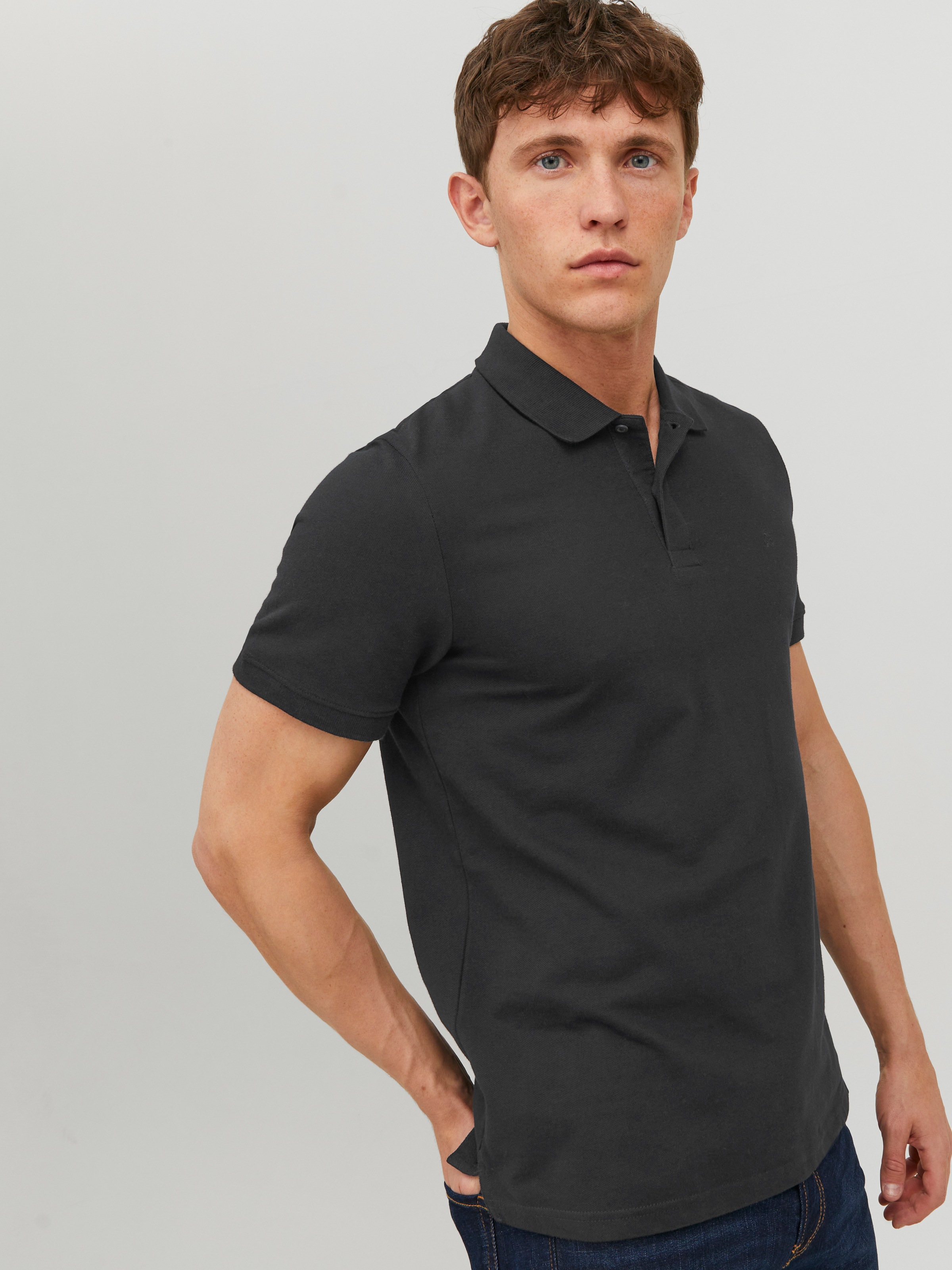 Jack & Jones Basic Polo Shirt Schwarz Gr. L 3