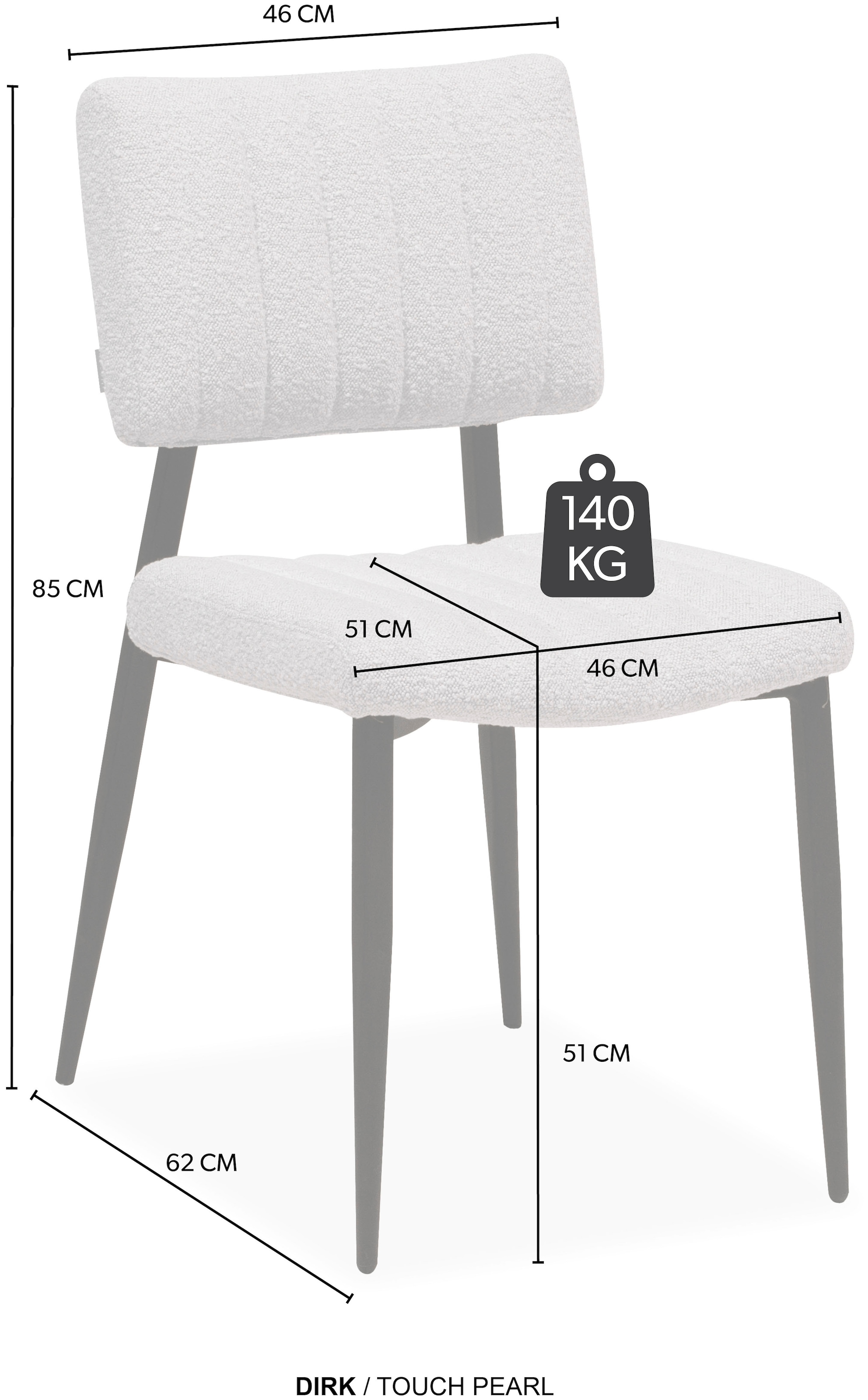 OMG Design Esszimmerstuhl »Dirk«, (Set), 2 St., Stoff, moderner Boucle Bezug, bequem gepolstert