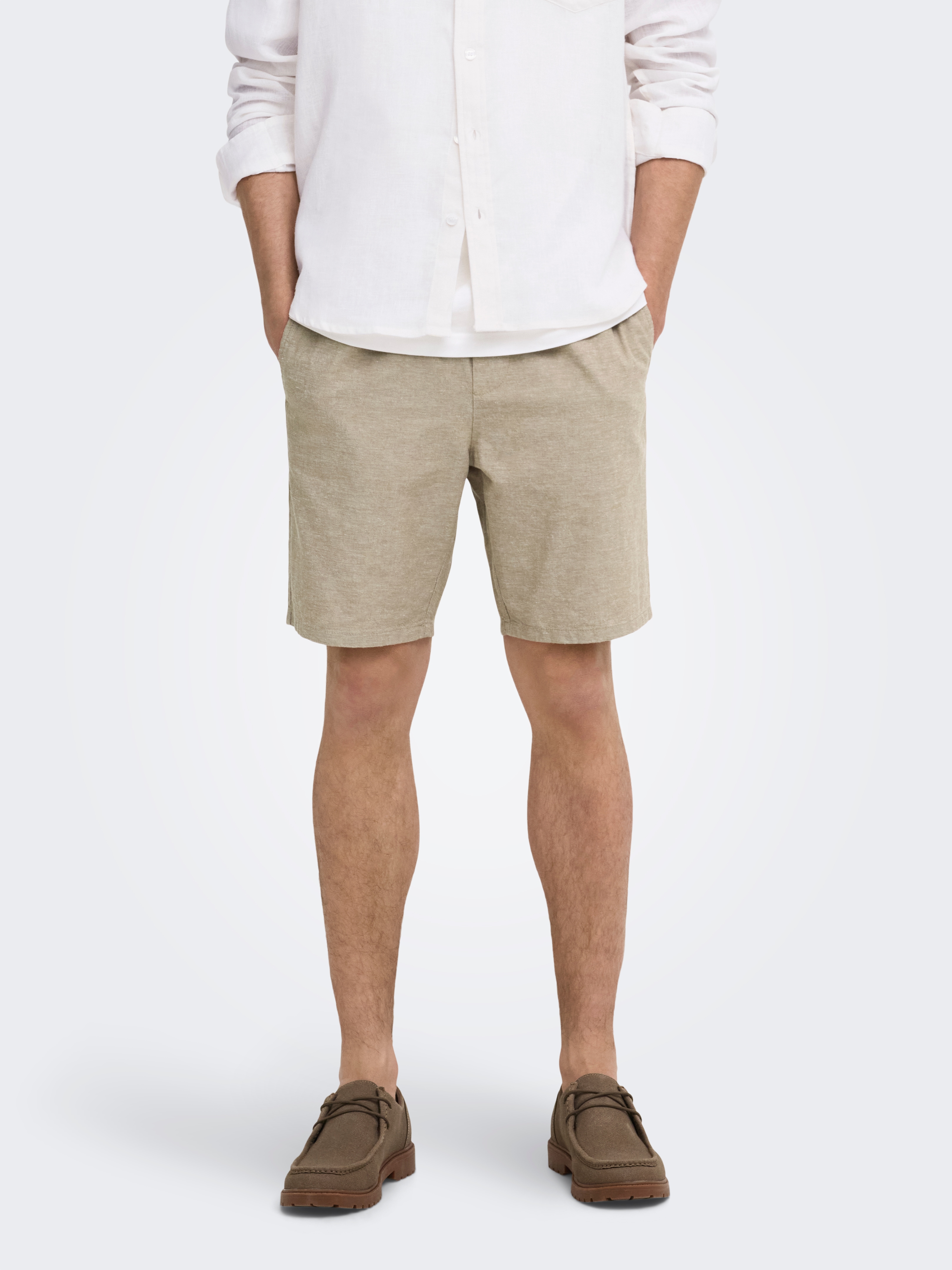 ONLY & SONS Shorts "ONSLINUS 0007 COT LIN SHORTS NOOS" Baumwolle mit Leinen, normal geschnitten