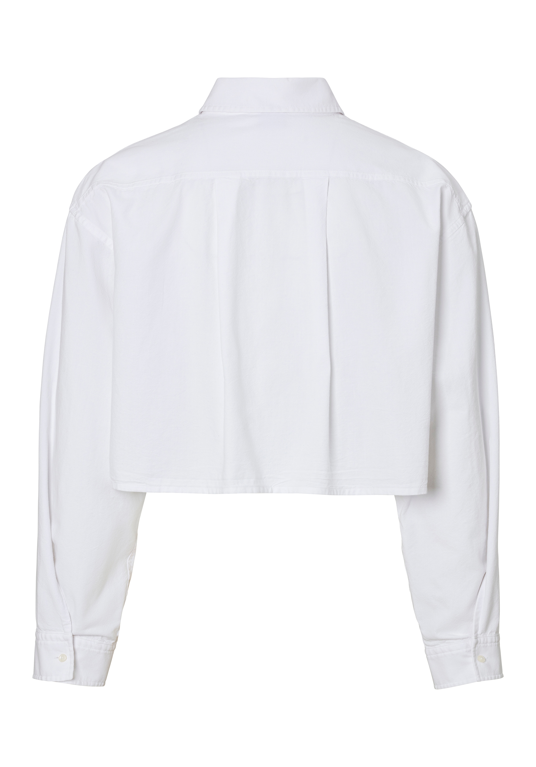 HUGO Blue Klassische Bluse »Erisa_B«, Oxford Qualität, tonaler Logostickerei; Cropped Style Fashion