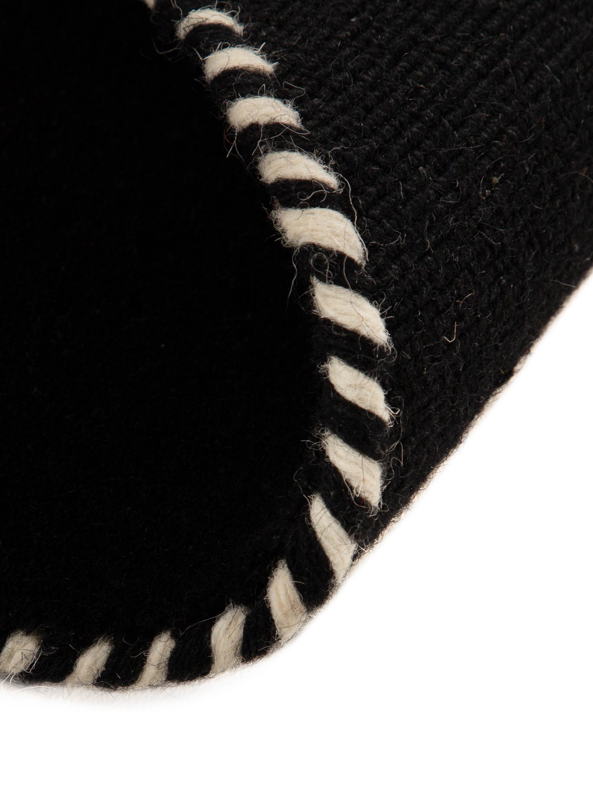 Wollteppich CARPETFINE "Gabbeh Lola Uni", schwarz, H:14mm Ø:120cm, Wolle, Teppiche, mit natürlichem Pflanzenmaterial von Hand gewebt, auch als Läufer 3