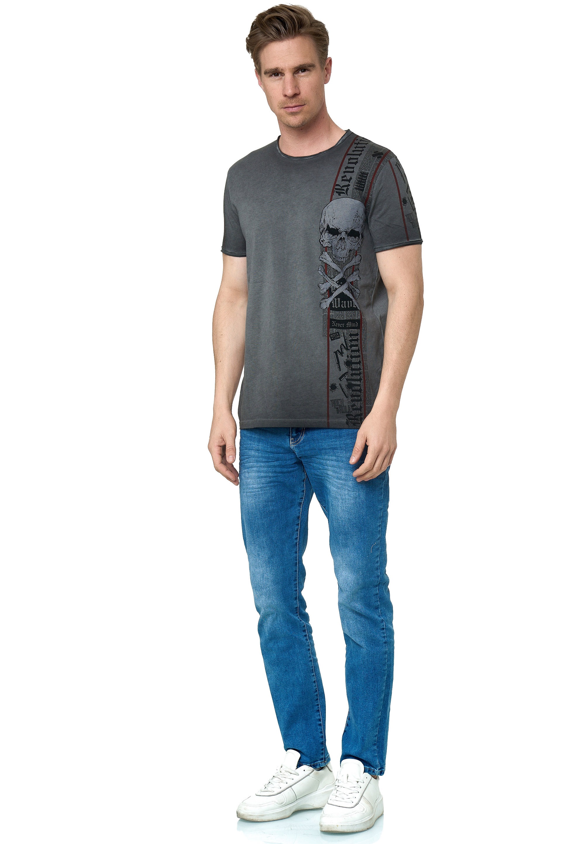 Rusty Neal T-Shirt im verwaschenen Look günstig online kaufen