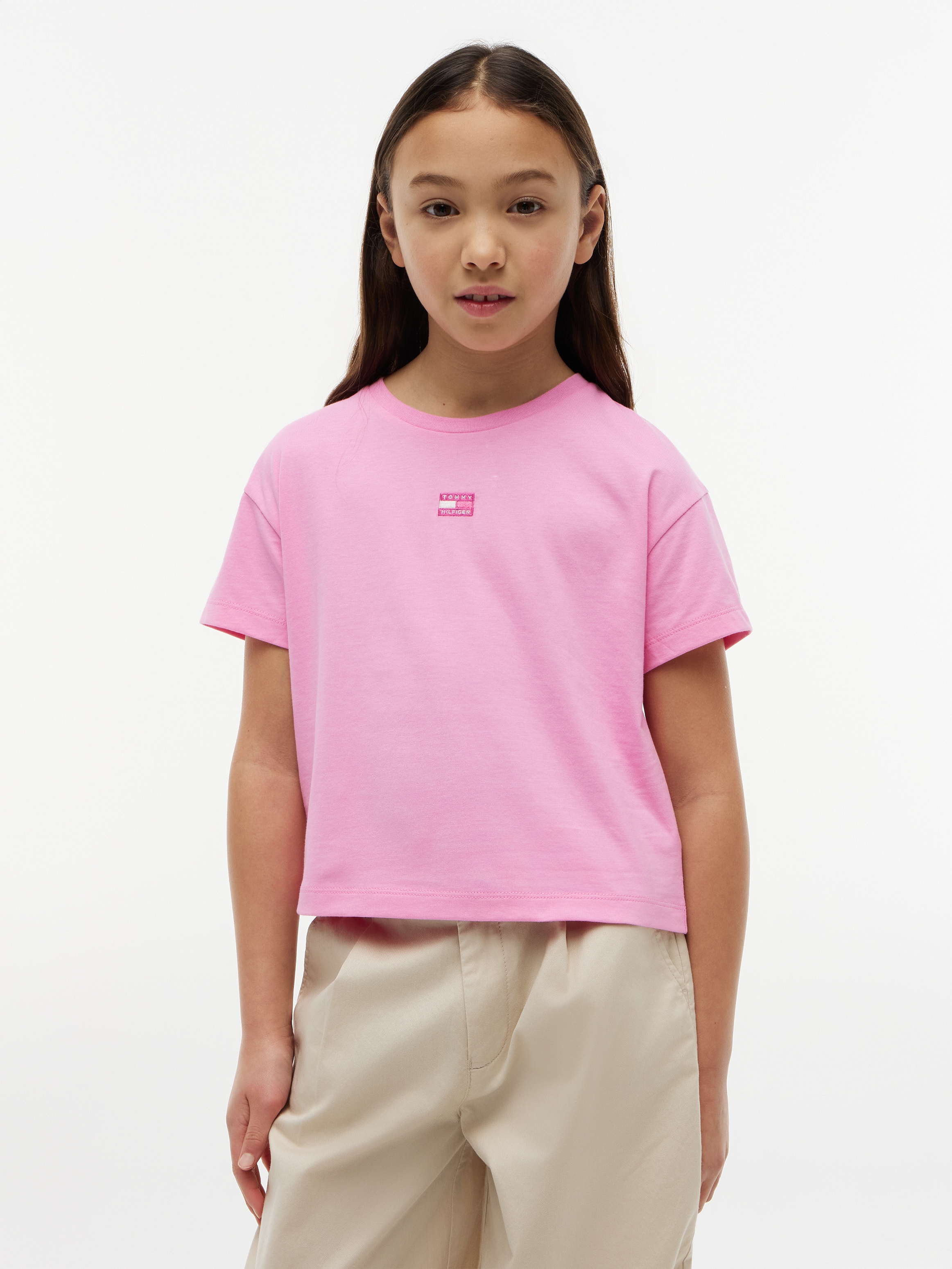 Tommy Hilfiger T-Shirt Regular Fit, Rundhalsausschnitt, reine Baumwolle, Kinder bis 16 Jahre