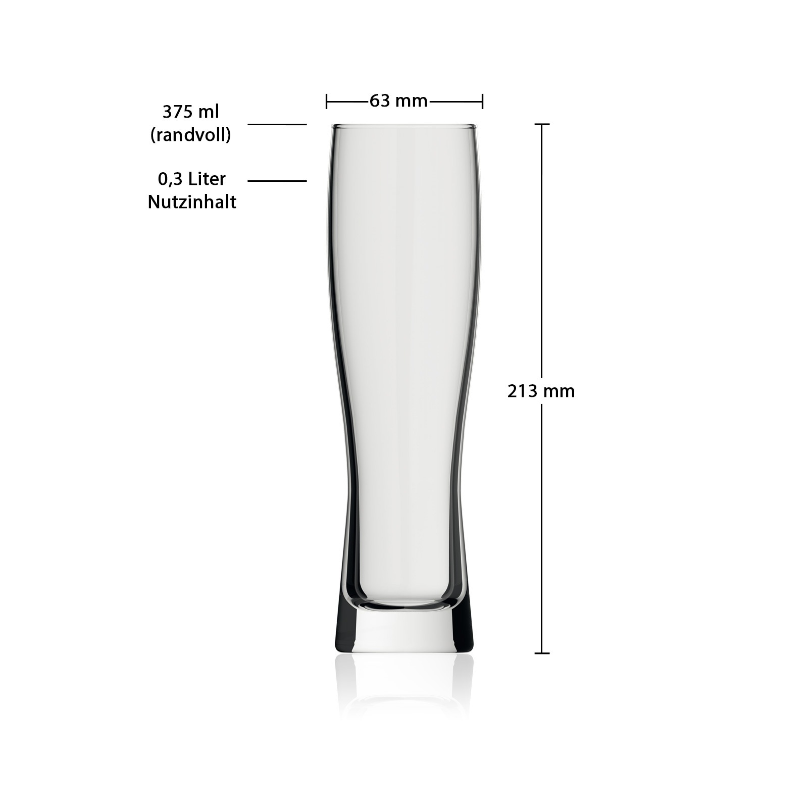 rastal Bierglas »Weizenbiergläser Monaco Slim 0,3 l 6er Set transparent«