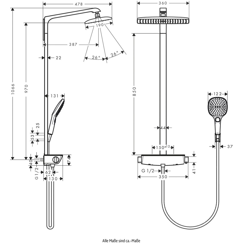 hansgrohe Duschsystem »Raindance E«, (Komplett-Set)