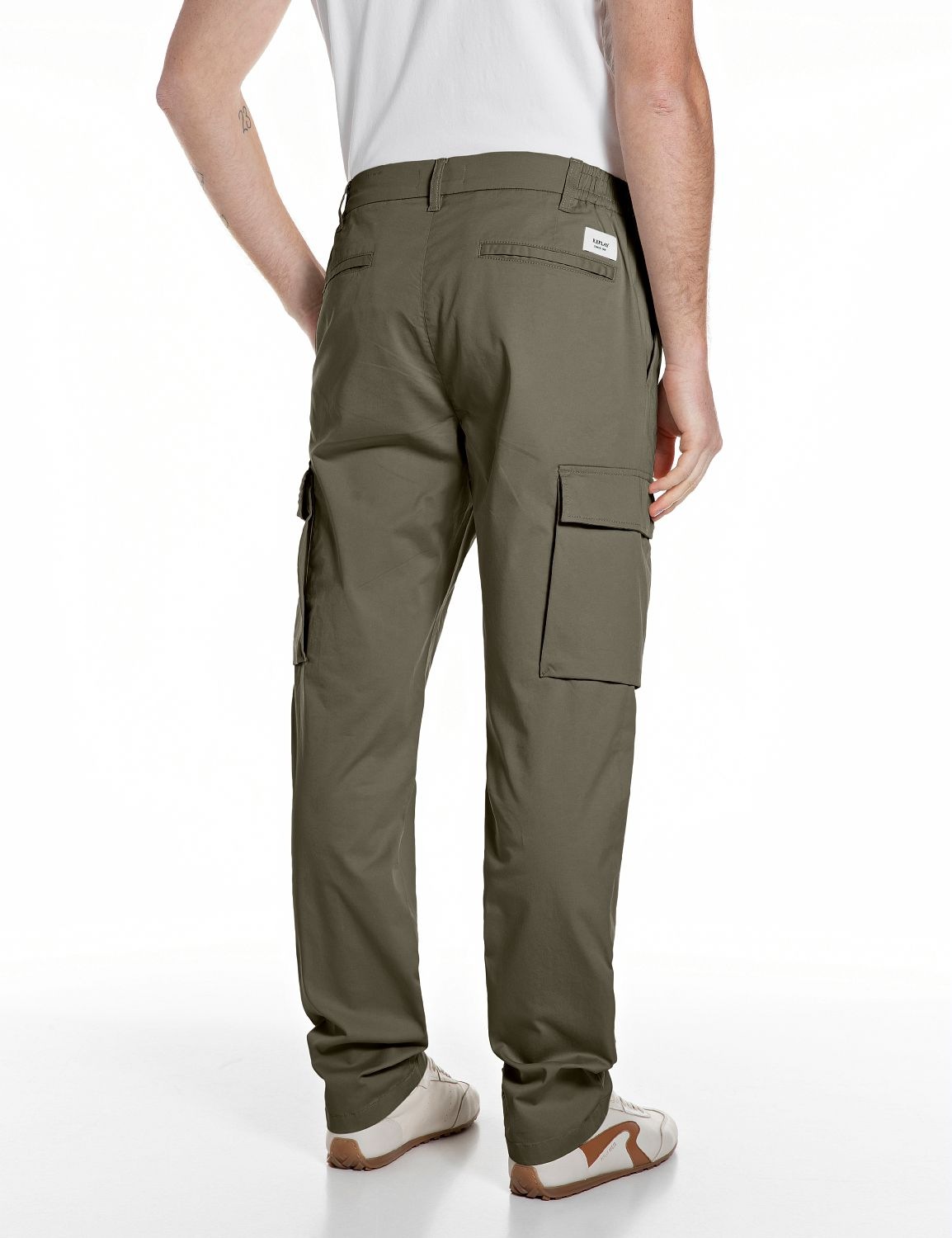 Replay Chinohose "Adhann" aus Twill mit Cargotaschen, Tapered Fit günstig online kaufen