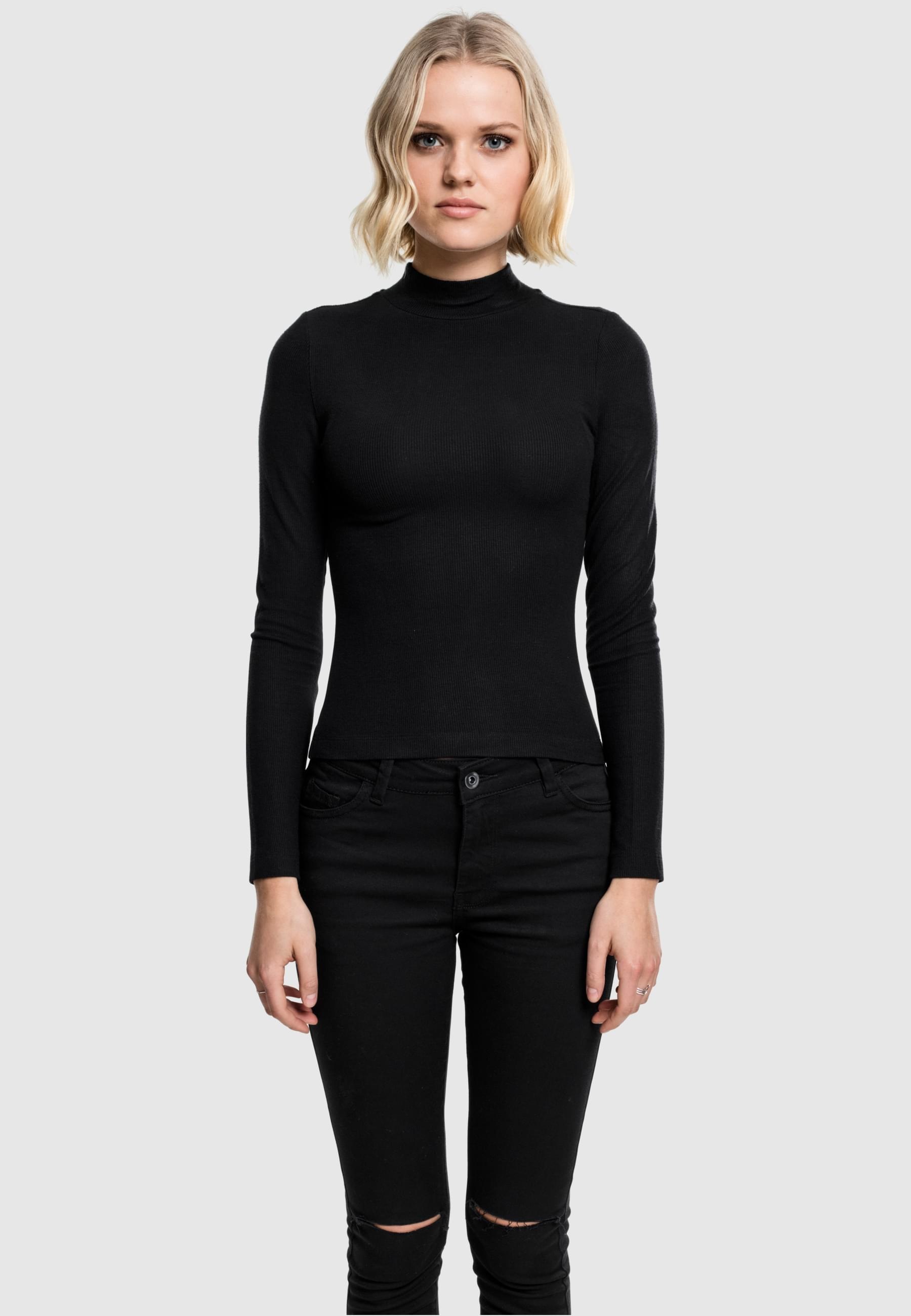 URBAN CLASSICS T-Shirt »Urban Classics Damen Ladies Turtleneck Longsleeve«, (1 tlg.)