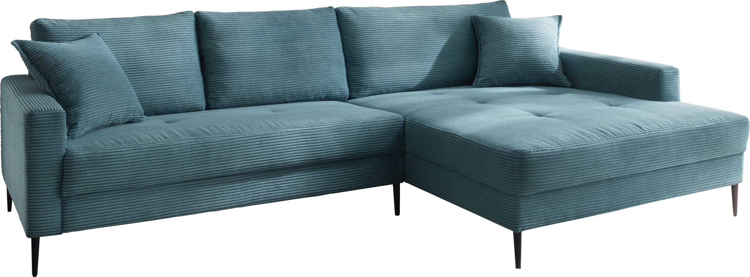 Trends by HG Ecksofa "Summer L-Form" in Cord-Stoff mit Metallfuß günstig online kaufen