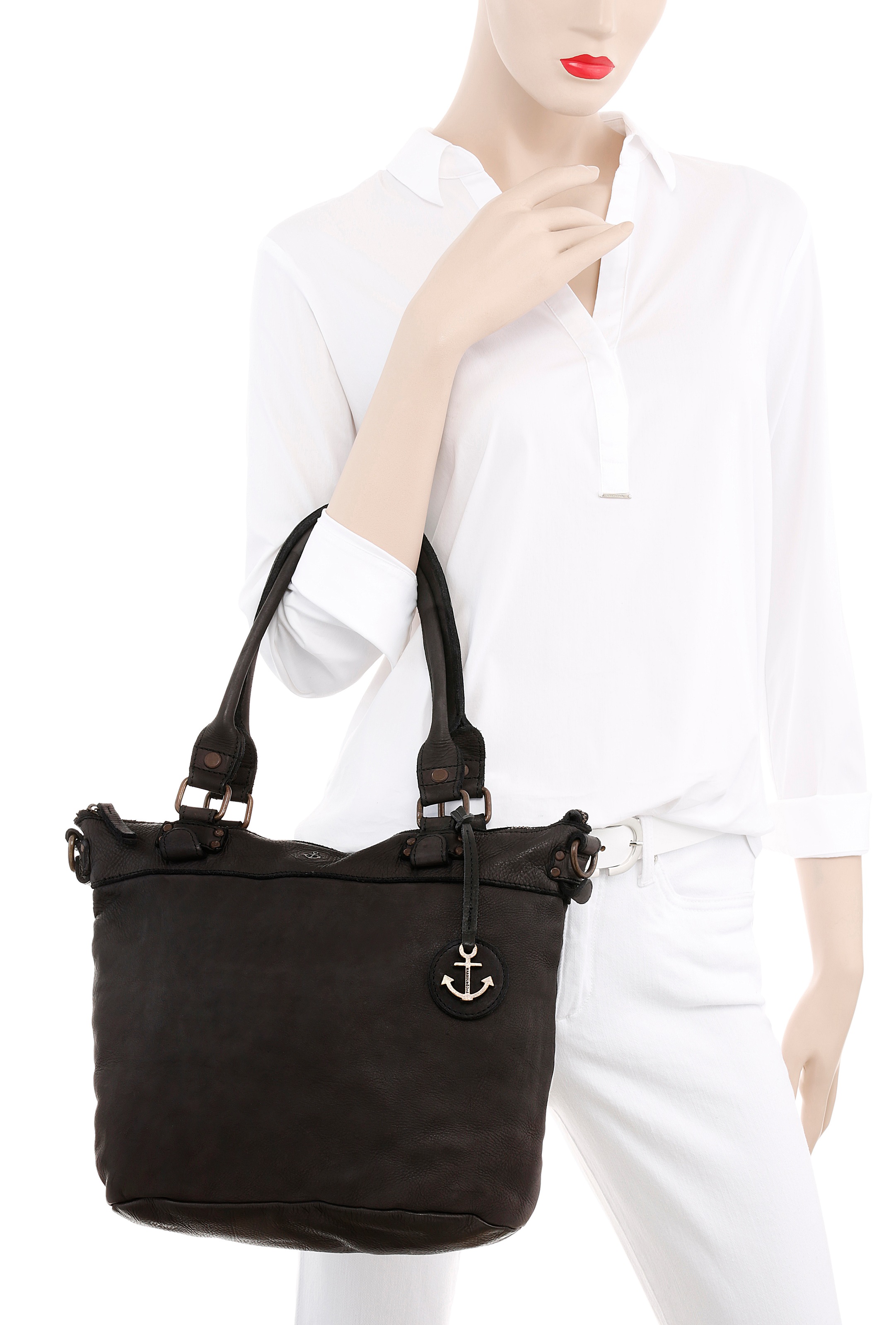 HARBOUR 2nd Shopper "Bianca" aus Leder mit typischen Marken-Anker-Label und günstig online kaufen