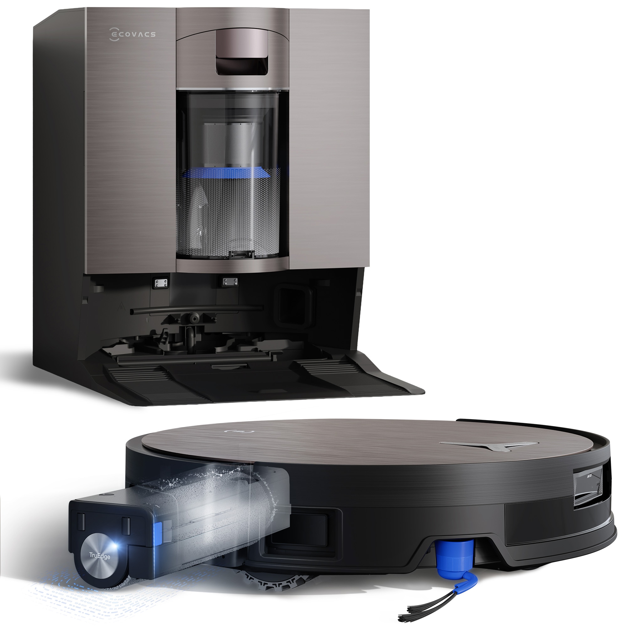 ECOVACS Saugroboter »mit Wischfunktion DEEBOT X11 OmniCyclone, 19.500 Pa, 18 l/s Luftstrom«, Schnellladefunktion, Wischrolle, beutellos