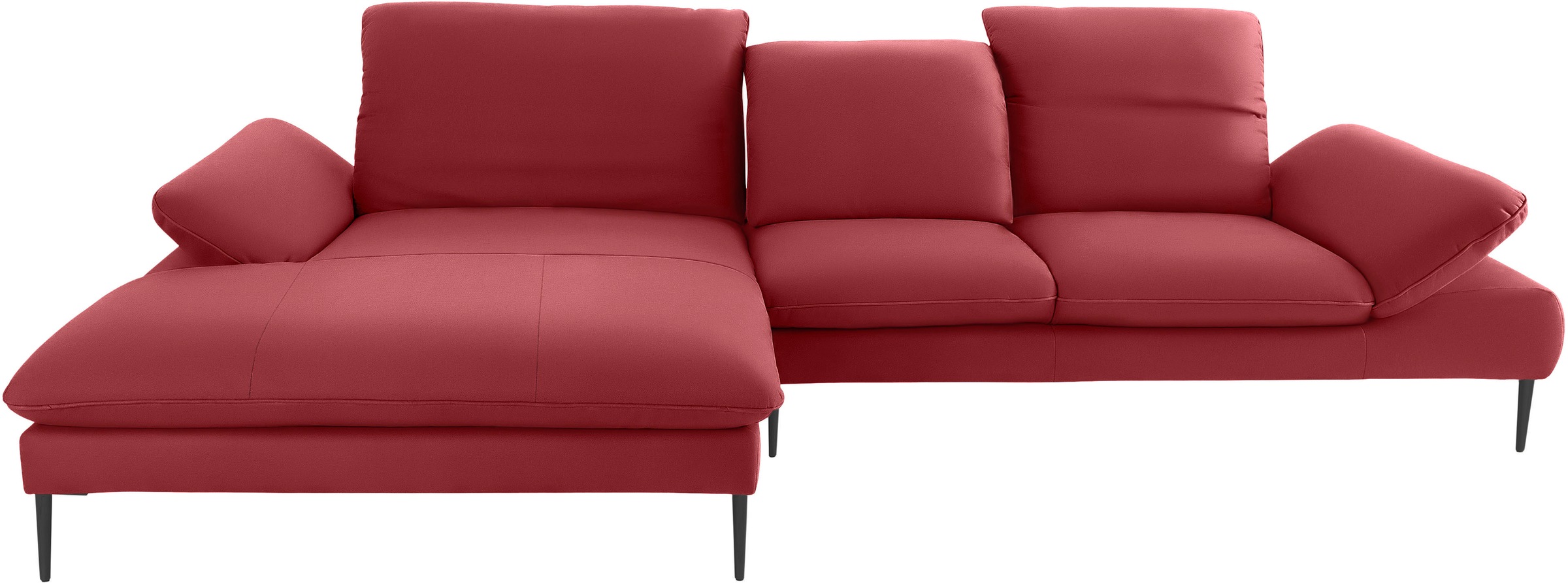 W.SCHILLIG Ecksofa »enjoy&MORE, Designsofa, bequem, zeitlos und elegant, L-Form«, Sitztiefenverstellung, Füße schwarz pulverbeschichtet, Breite 340 cm