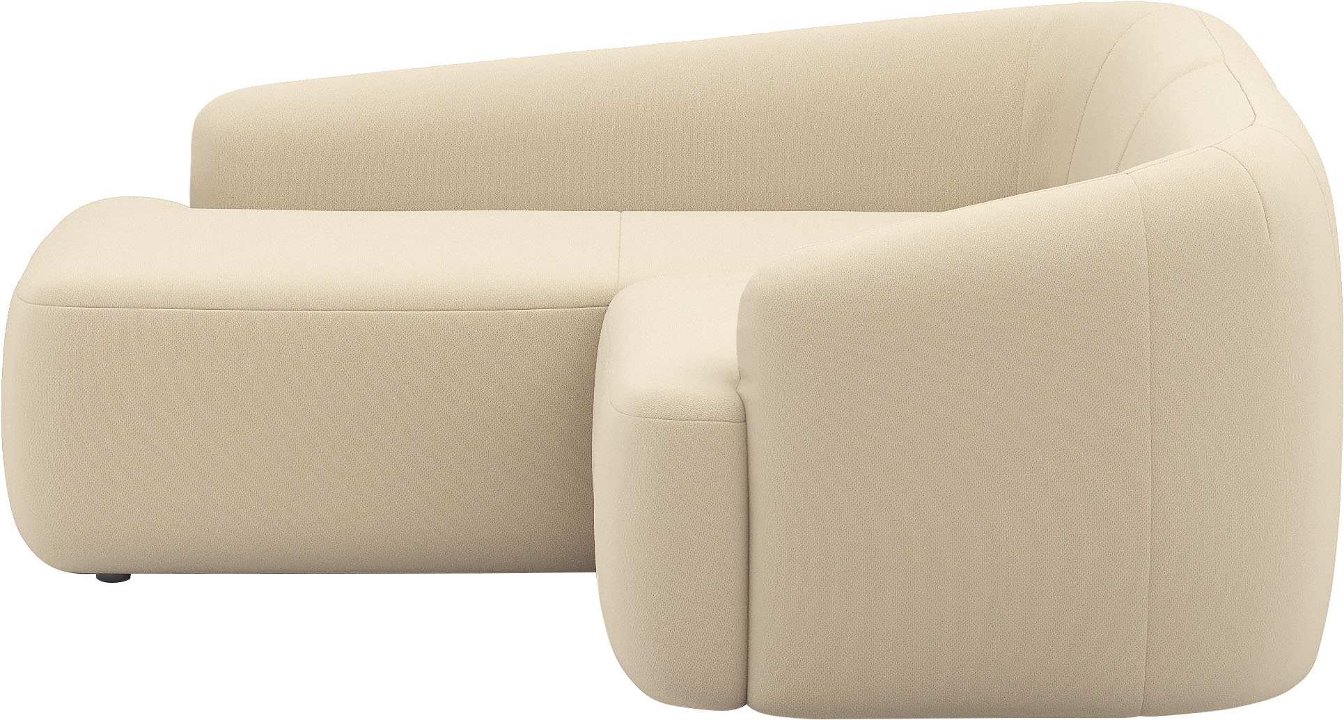 INOSIGN Ecksofa »Nergal, kompakte Stellmaße, Breite 216cm, organisches Design, L-Form«, Modernes Design, schlichte Optik, stilvoller Blickfang im Wohnzimmer