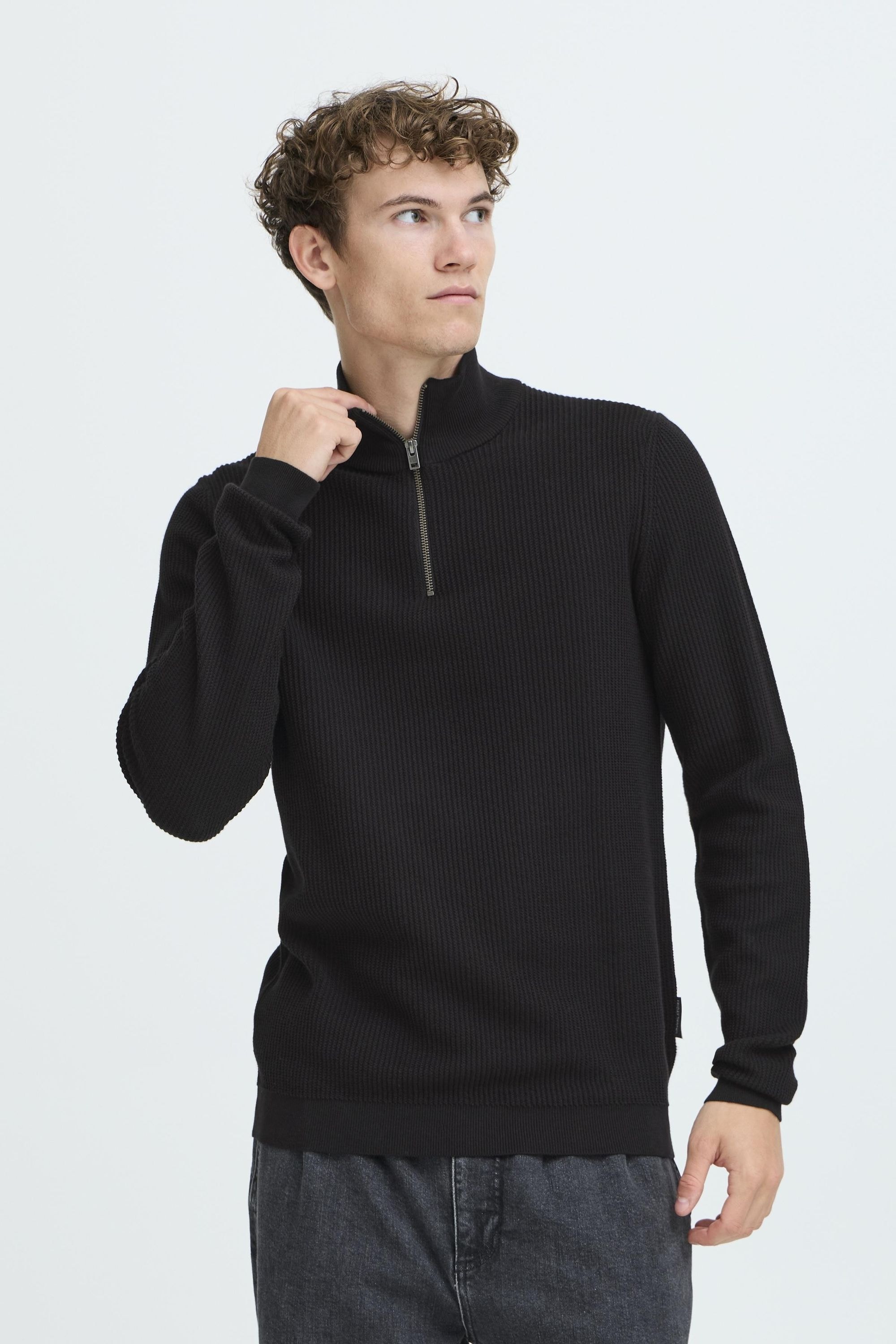 Troyer CASUAL FRIDAY "Troyer CFNOAR", Herren, Gr. XXL, schwarz (schwarz beauty), Obermaterial: 100% Baumwolle CO., Pullover Troyer 2