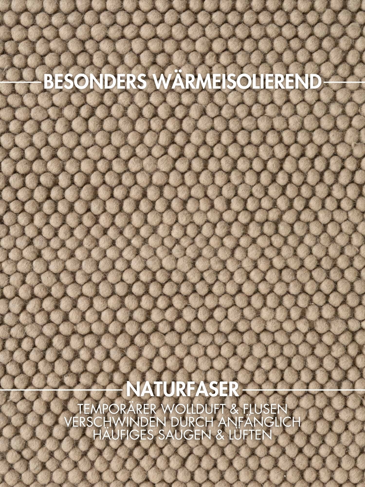 Ted Baker Wollteppich »Diana« rund 16 mm Höhe Wolle, Natur, Handgemacht, Wohnzimmer, Esszimmer, Schlafzimmer, Skandi