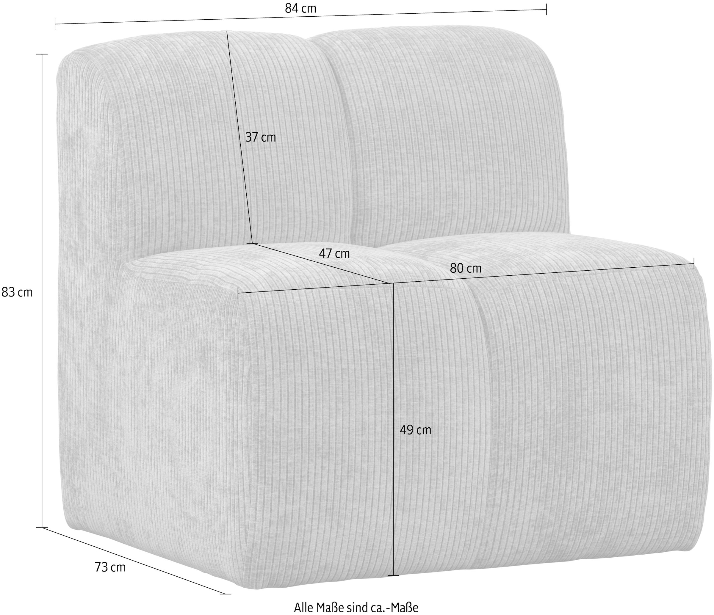 WOOOD Sofa-Mittelelement »Mojo mit Jacquard-Rippenbezug B 84 x T 73 x H 83 cm« Ausgezeichnete Verschleißfestigkeit, kombinierbar, Tragkraft 120 kg