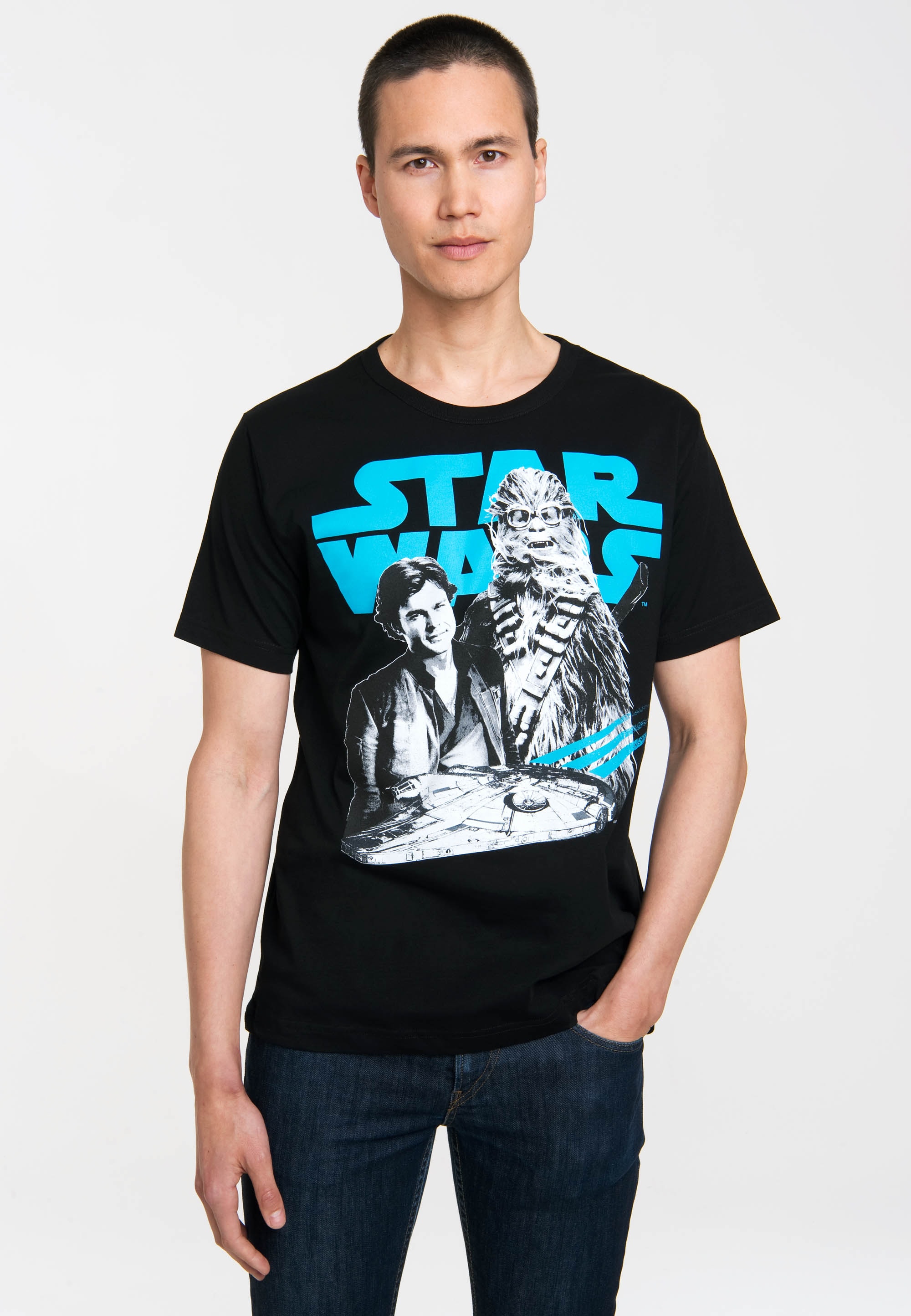 LOGOSHIRT T-Shirt »A Star Wars Story Han Solo & Chewbacca«, mit auffälligem Print