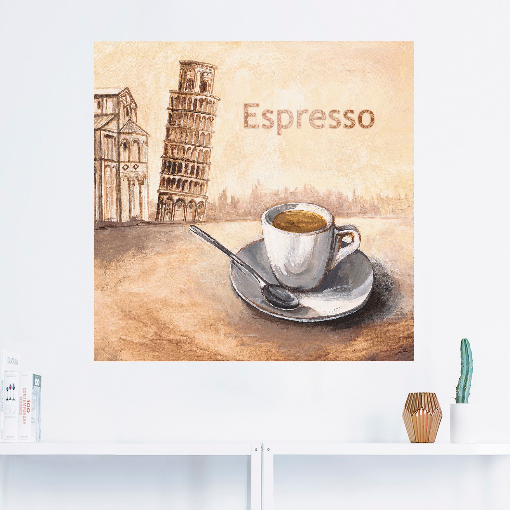 Artland in Wandaufkleber Poster Kaffee (1 Leinwandbild, BAUR Pisa«, versch. Bilder, Wandbild als Alubild, »Espresso oder bestellen Größen St.), in |