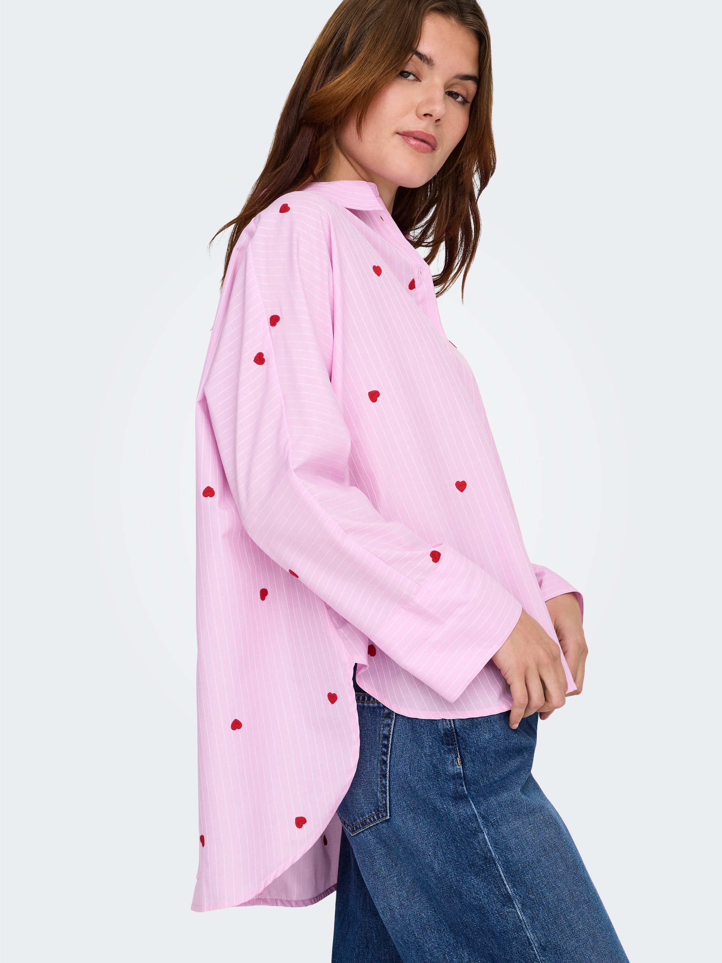 ONLY Hemdbluse "ONLNEW LINA GRACE LS STRIPE EMB SHIRT" günstig online kaufen