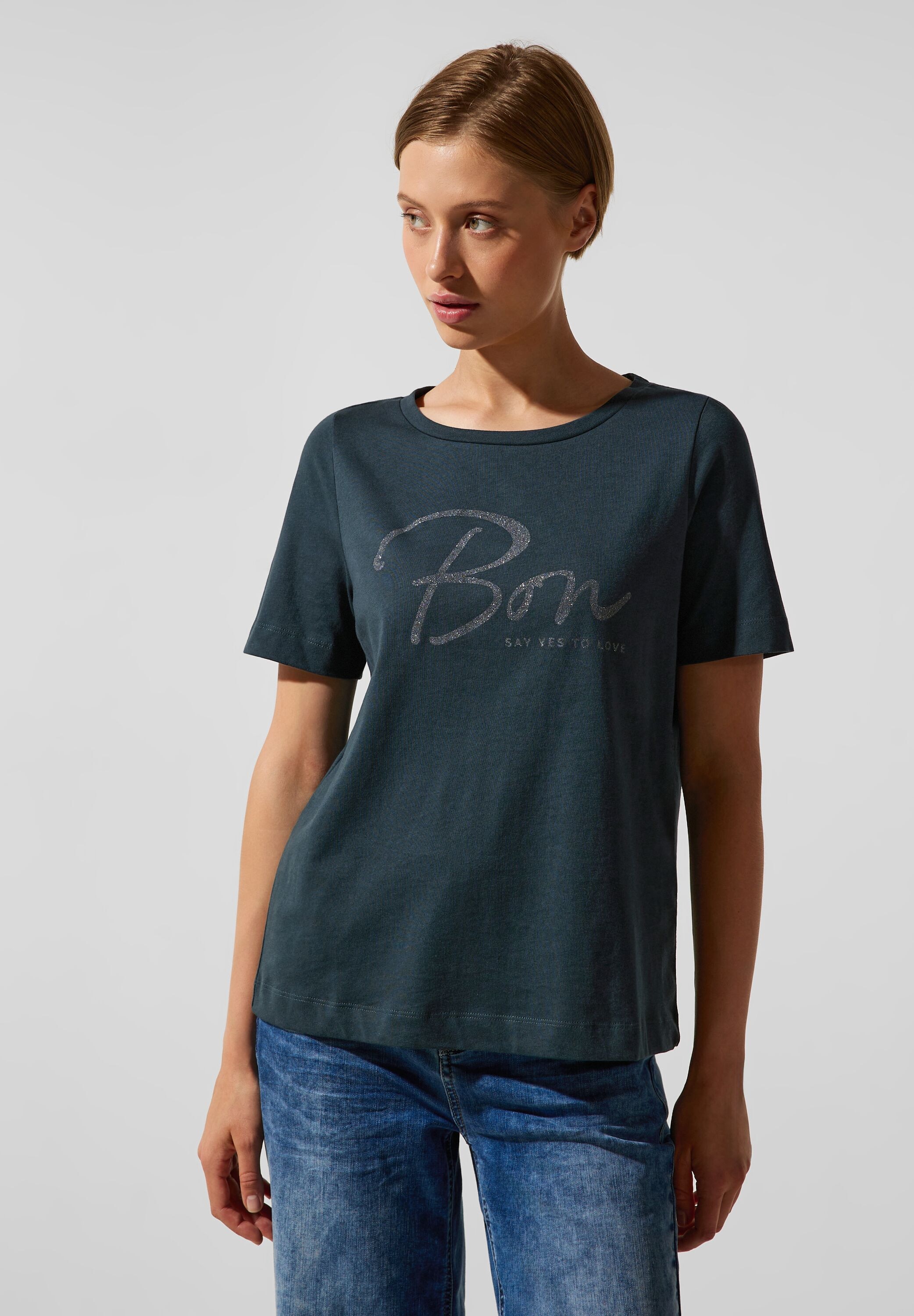 STREET ONE T-Shirt, in Unifarbe bestellen | BAUR