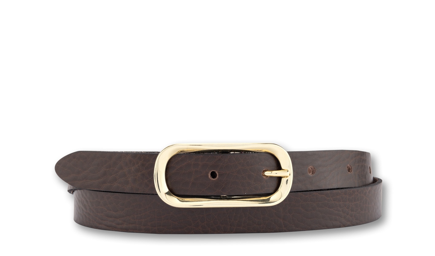 BERND GÖTZ Ledergürtel "Ledergürtel mit ovaler Goldschließe im schmalen Sti günstig online kaufen