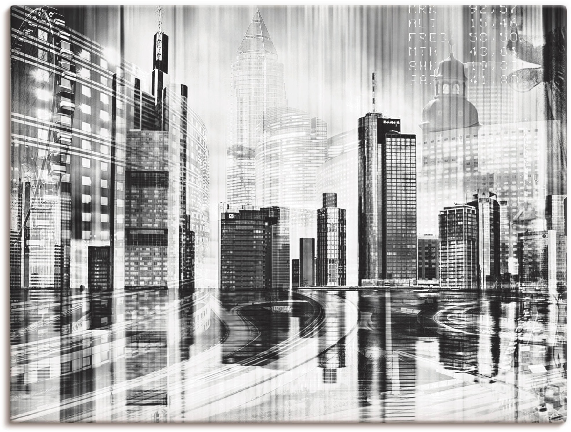 Artland Wandbild "Frankfurt Skyline Collage 01", Deutschland, (1 St.), als Leinwandbild, Wandaufkleber in verschied. Grö