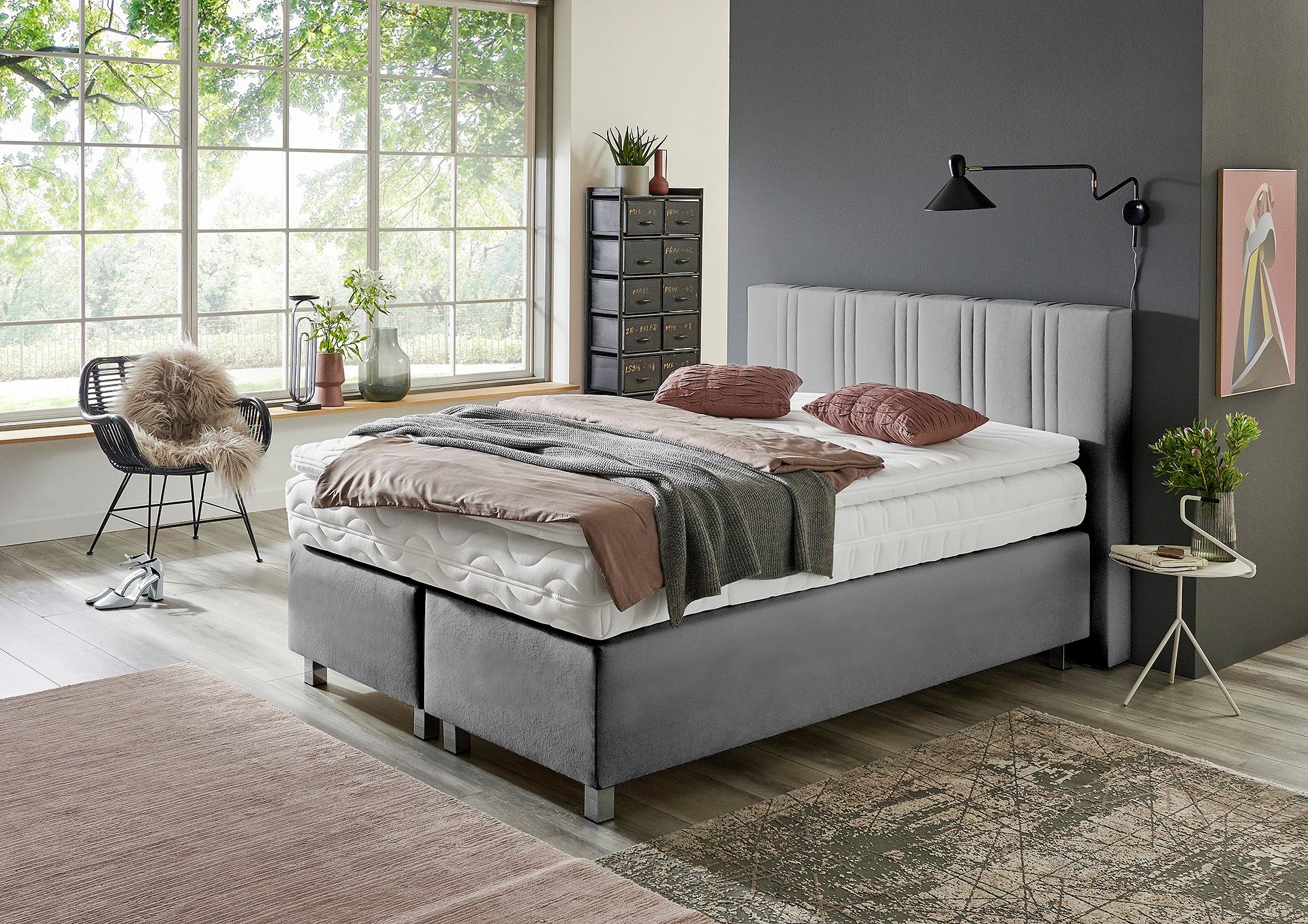 Westfalia Schlafkomfort Boxspringbett wahlweise mit Bettkasten und Topper günstig online kaufen