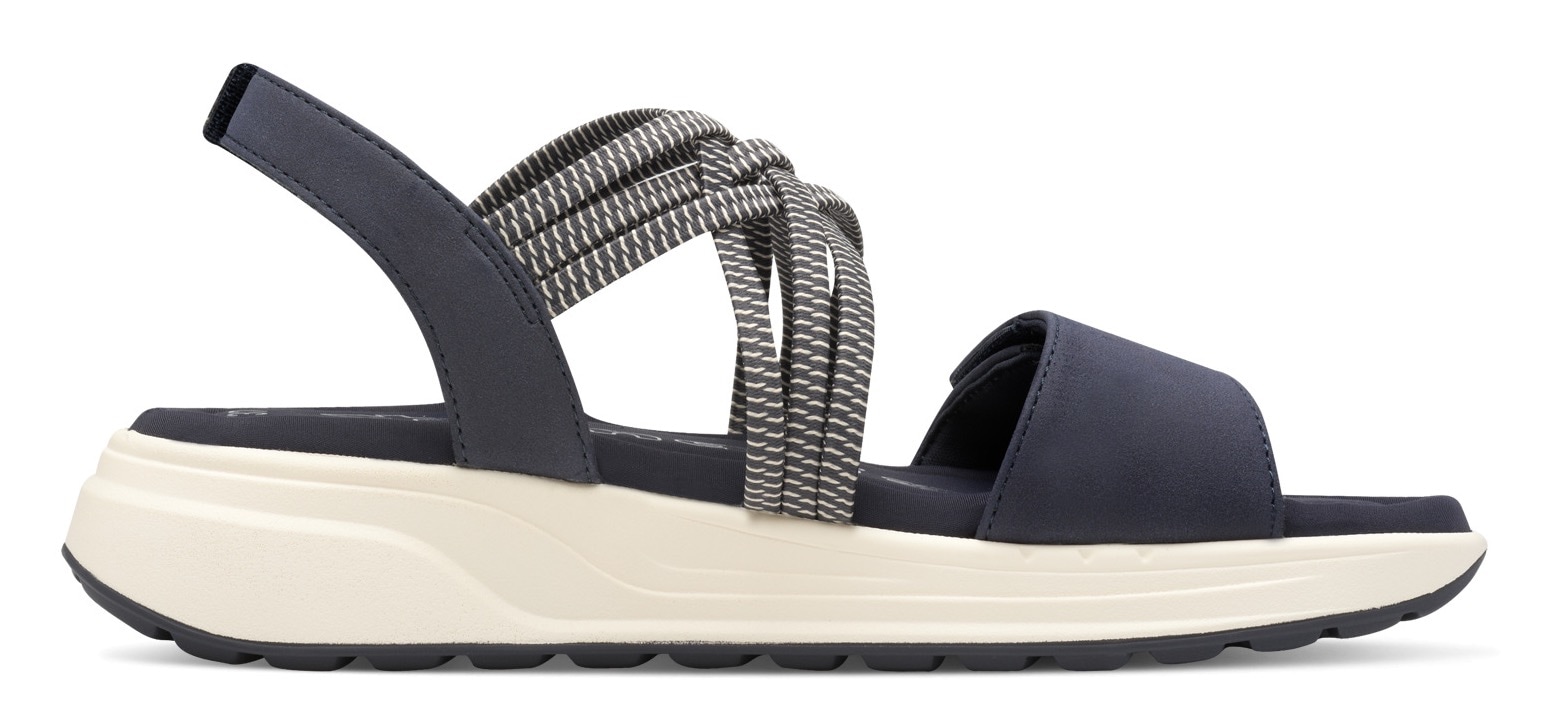 Tamaris Keilsandalette, Plateau, Bequemschuh, Sandale mit elastischen, überkreuzten Riemchen