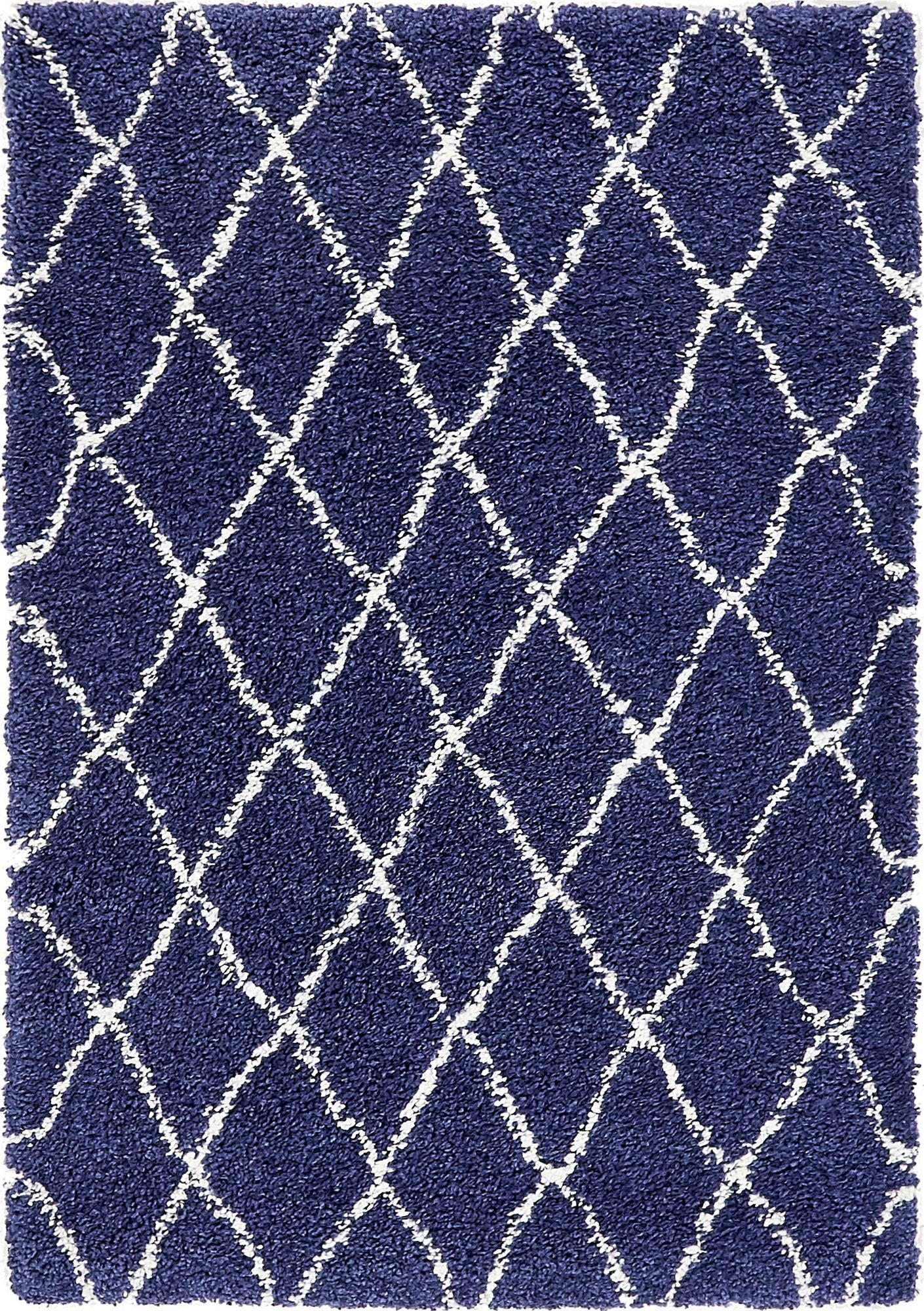 Myflair Möbel & Accessoires Hochflor-Teppich »Temara Shag Lagerräumung«, rechteckig, 51 mm Höhe, gewebt, Rauten Design, weich & kuschelig