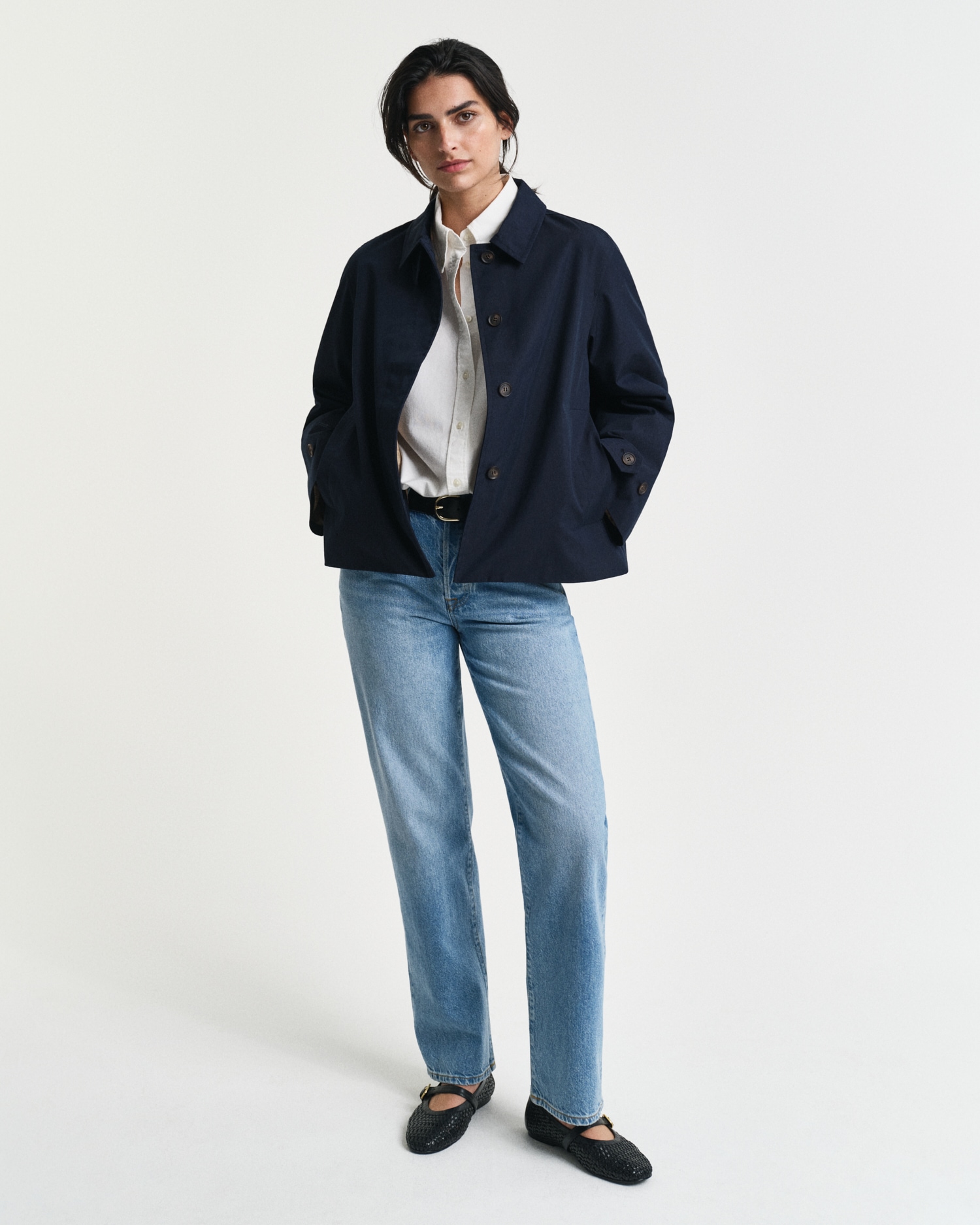 Gant Kurzmantel »SHORT COTTON CAR COAT«, mit leichter A-Linien Silhouette