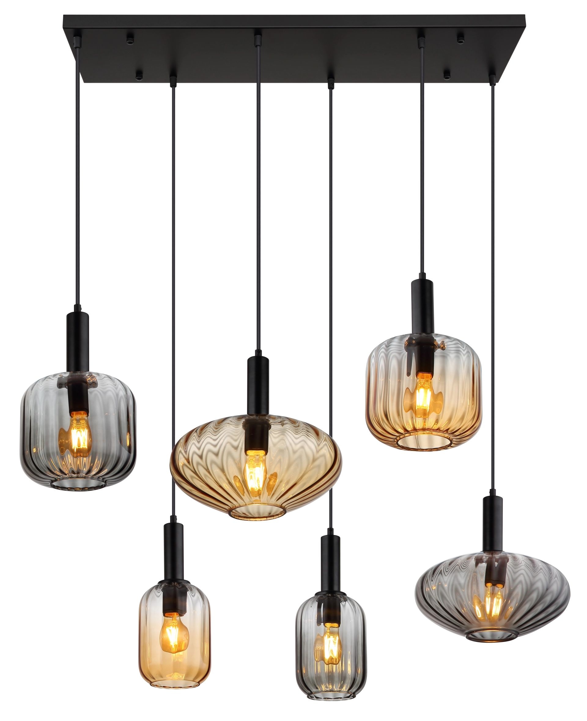 GLOBO LIGHTING Hängeleuchte »VALLETTA«, Leuchtmittel E27 | ohne Leuchtmittel, unterschiedliche Glasformen