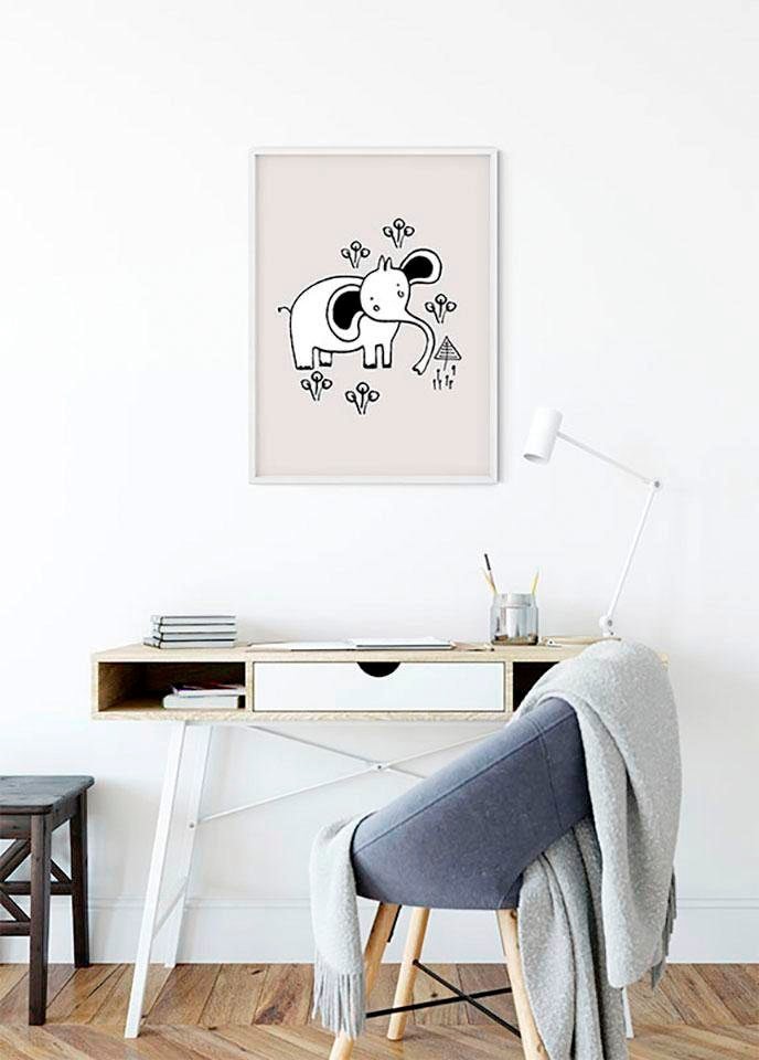 Komar Bild »Scribble Elephant« Tiere 1 Stk. tlg. Wandbild zur Dekoration - ohne Rahmen