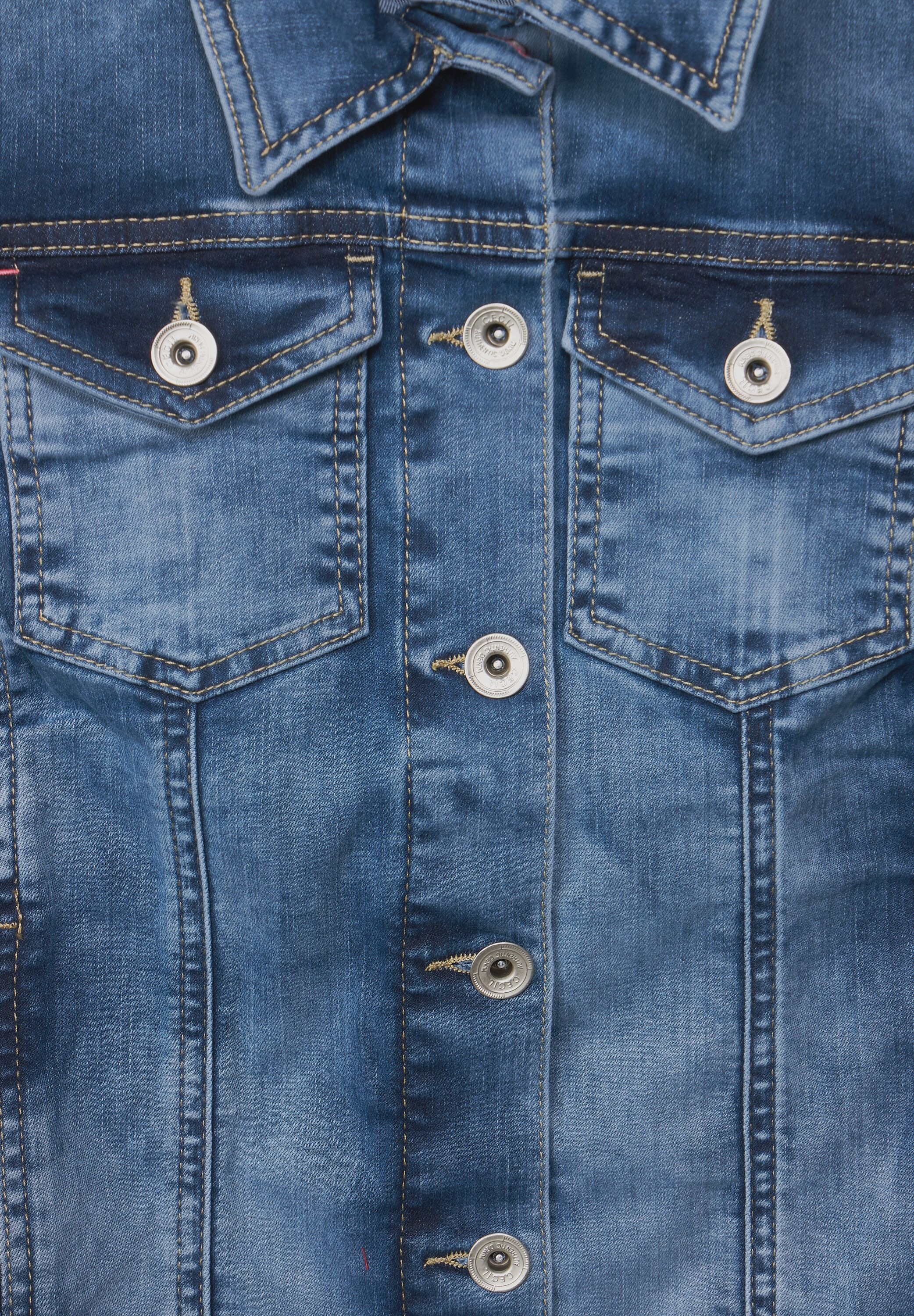 Cecil Jeansweste, mit Brusttaschen und Knopfleiste