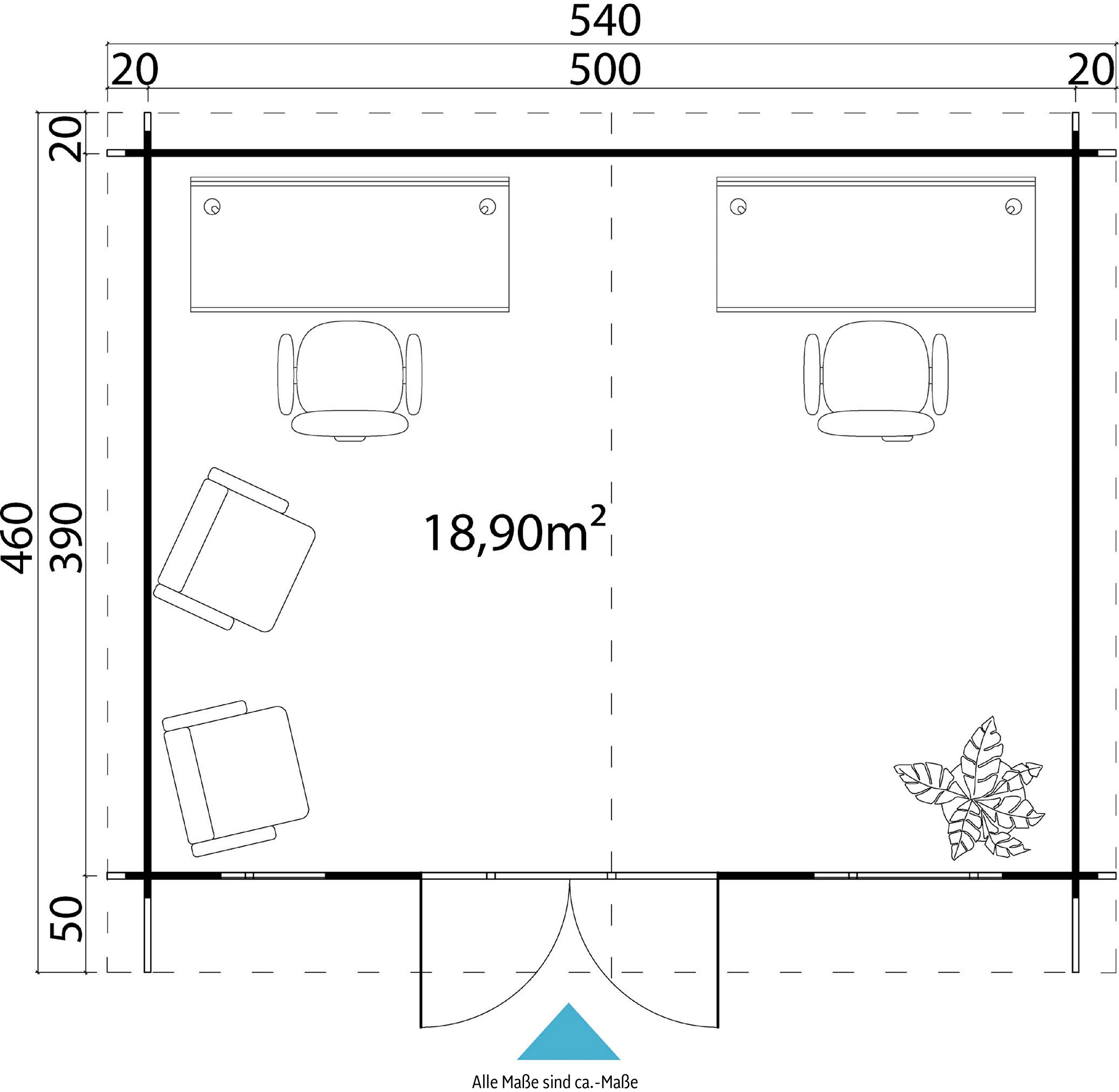 LASITA MAJA Gartenhaus »DORSET«, (Set, inkl. Fussbodenbretter zum verlegen)