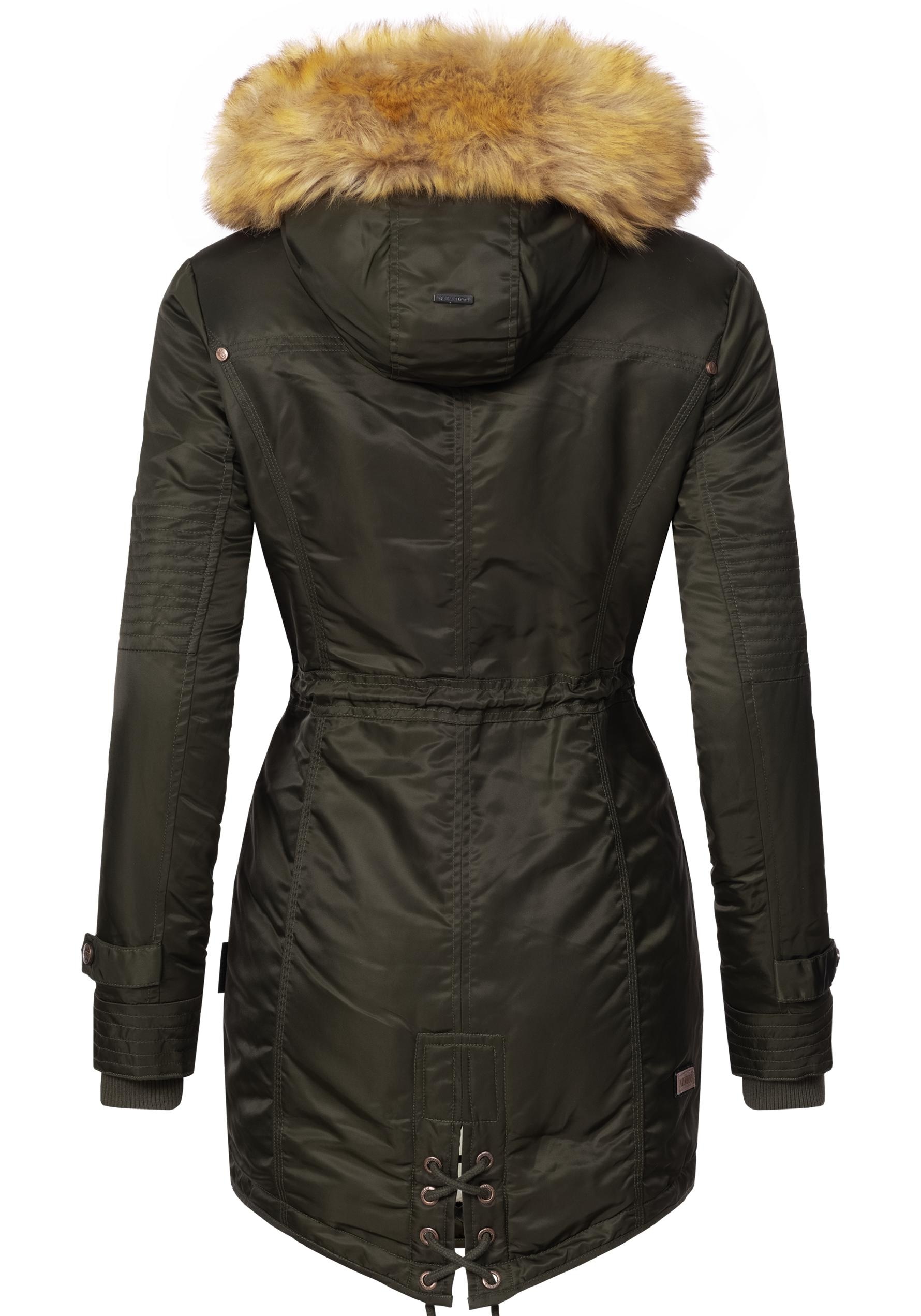 Navahoo Wintermantel »La Viva«, hochwertiger Winterparka mit großem Kunstfell