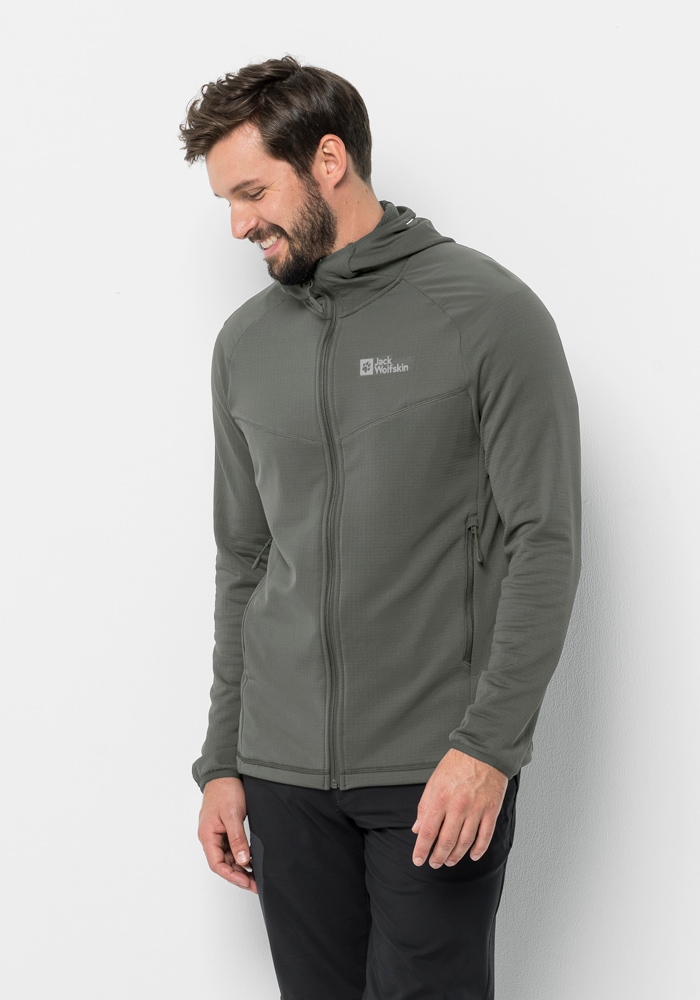 Jack Wolfskin Fleecejacke "KOLBENBERG HOODED FZ M", mit Kapuze