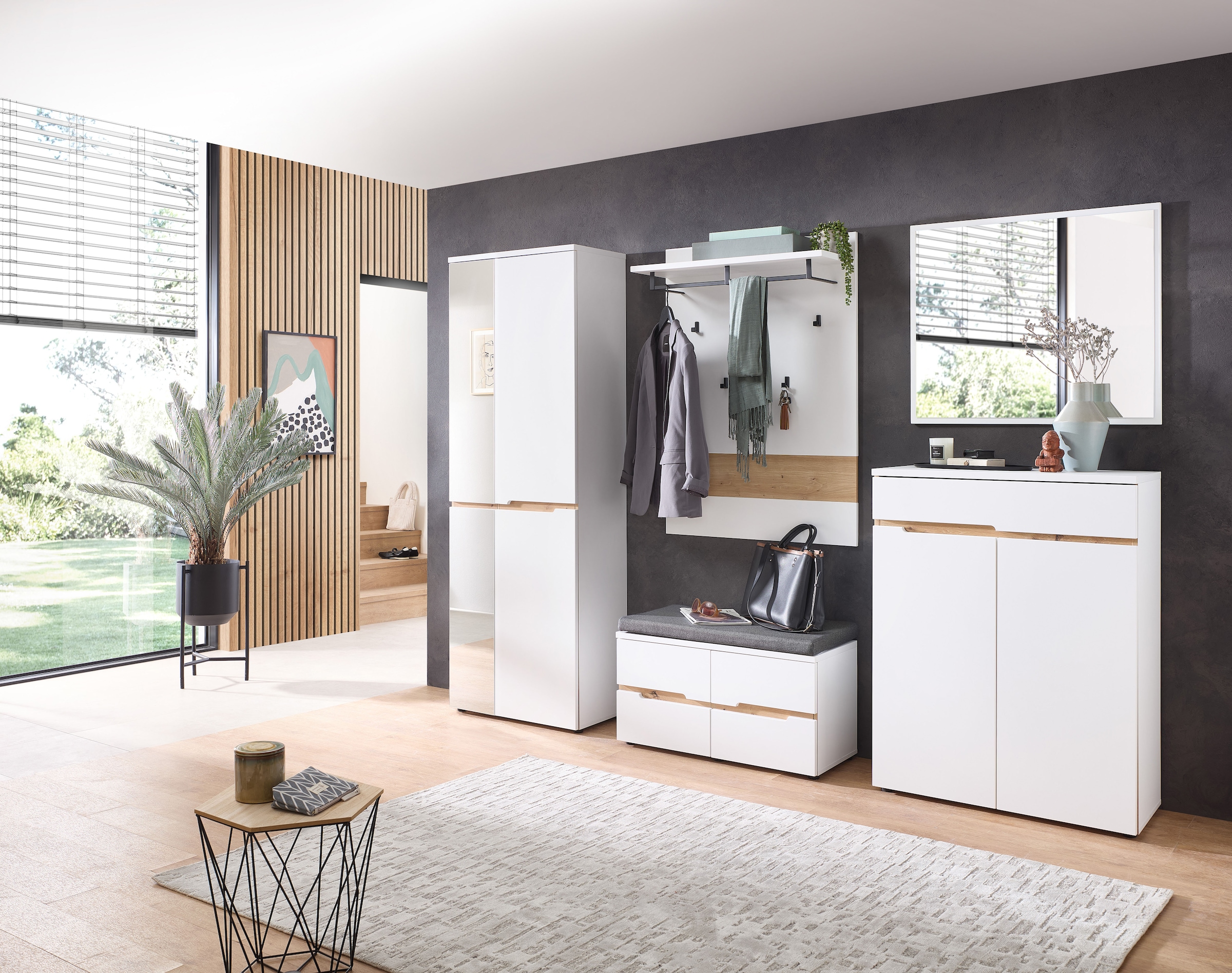 Innostyle Garderoben-Set »Memphis Garderoben Set, 255x192x38cm (B/H/T)«, (5 St.)