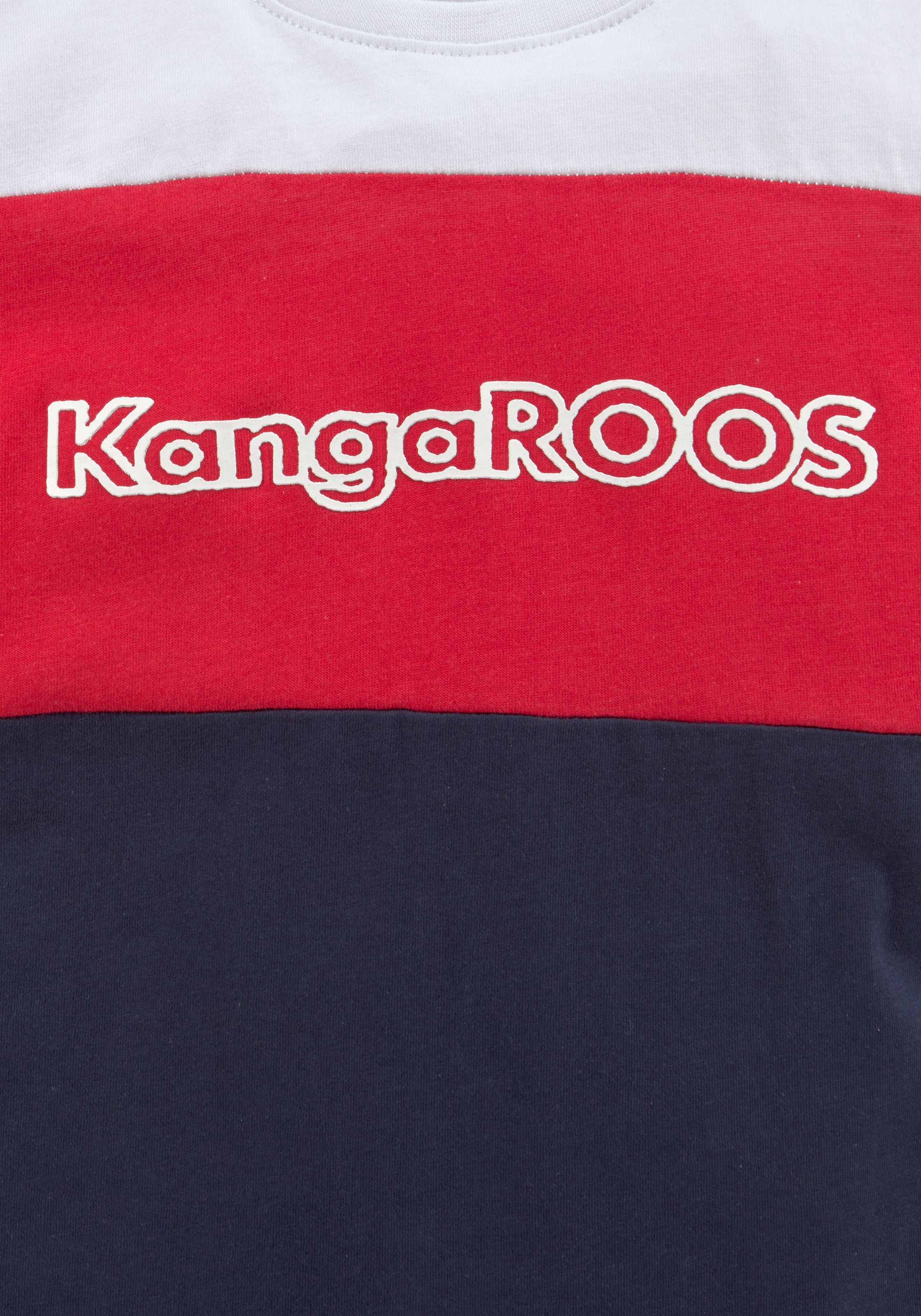 KangaROOS T-Shirt »in Colorblockdesign«, Kurzarm, Basic-Passform, bedruckt und mehrfarbig