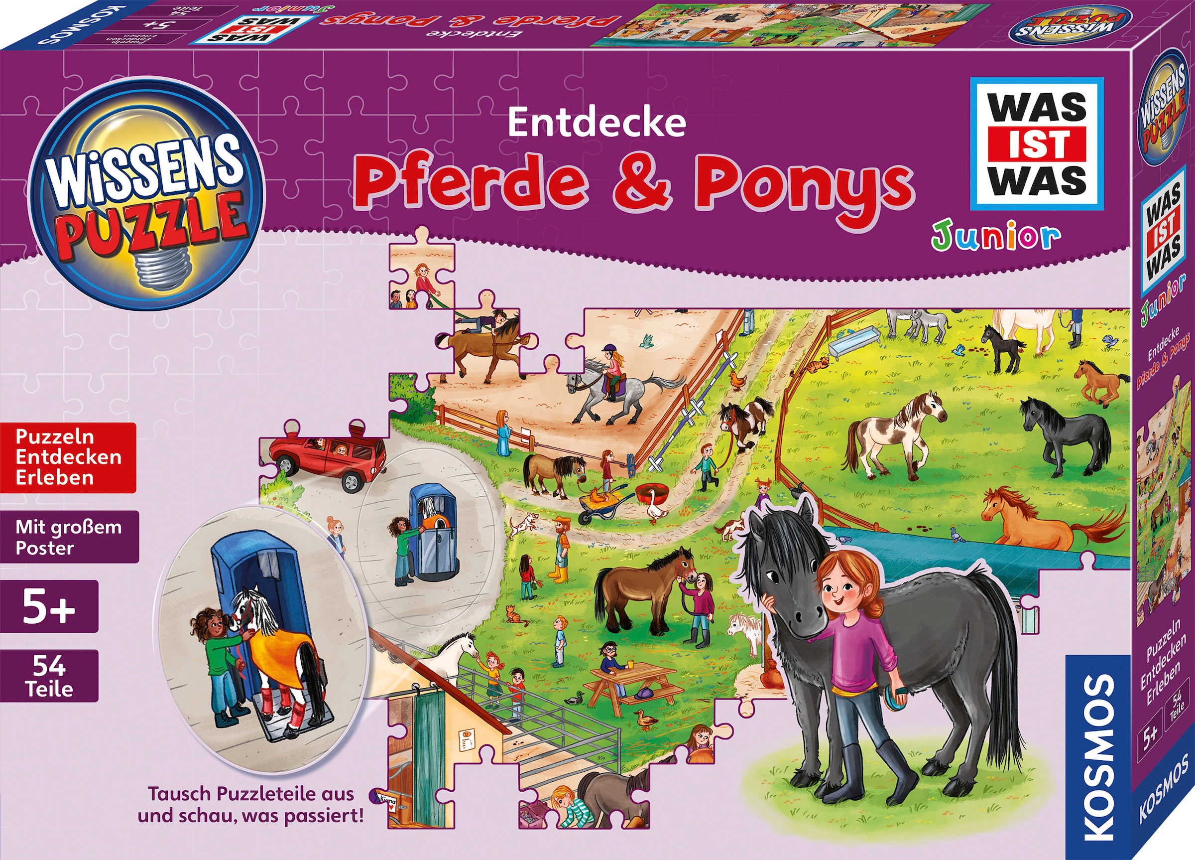 Kosmos Puzzle »WAS IST WAS Junior, Entdecke Pferde & Ponys«, Made in Germany