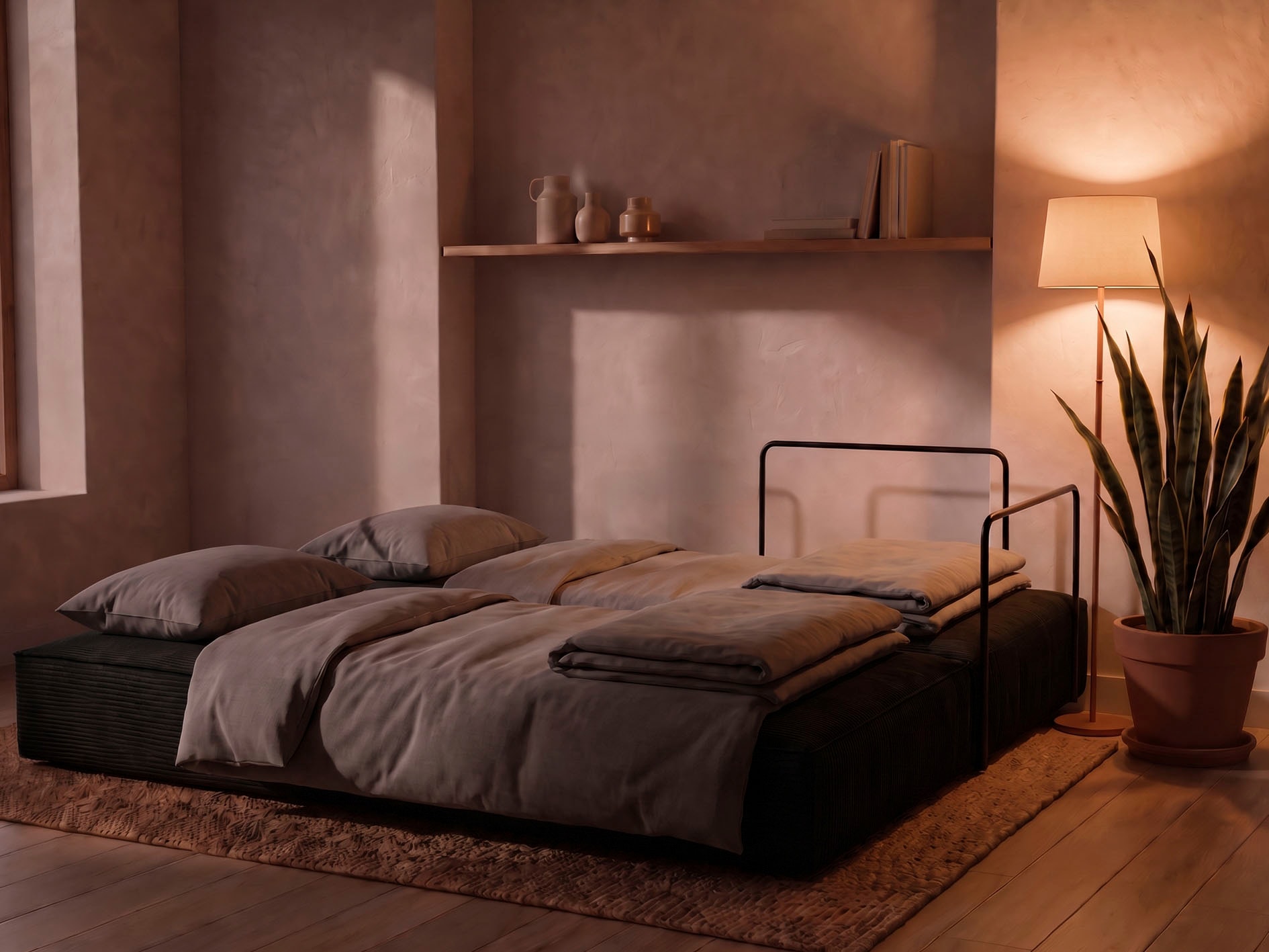 OTTO home Schlafsofa »Benny, Gästebett 181x198 cm, in 2 Qualitäten mit Zierkissen« CLASSIC - Bonnellfedern - ideal als Gästebett