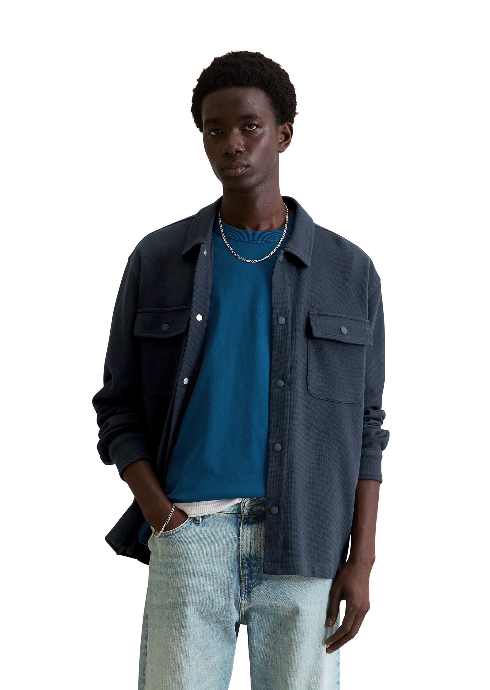 Marc OPolo DENIM Kurzjacke "aus Bio-Baumwolle mit feiner Struktur" ohne Kap günstig online kaufen