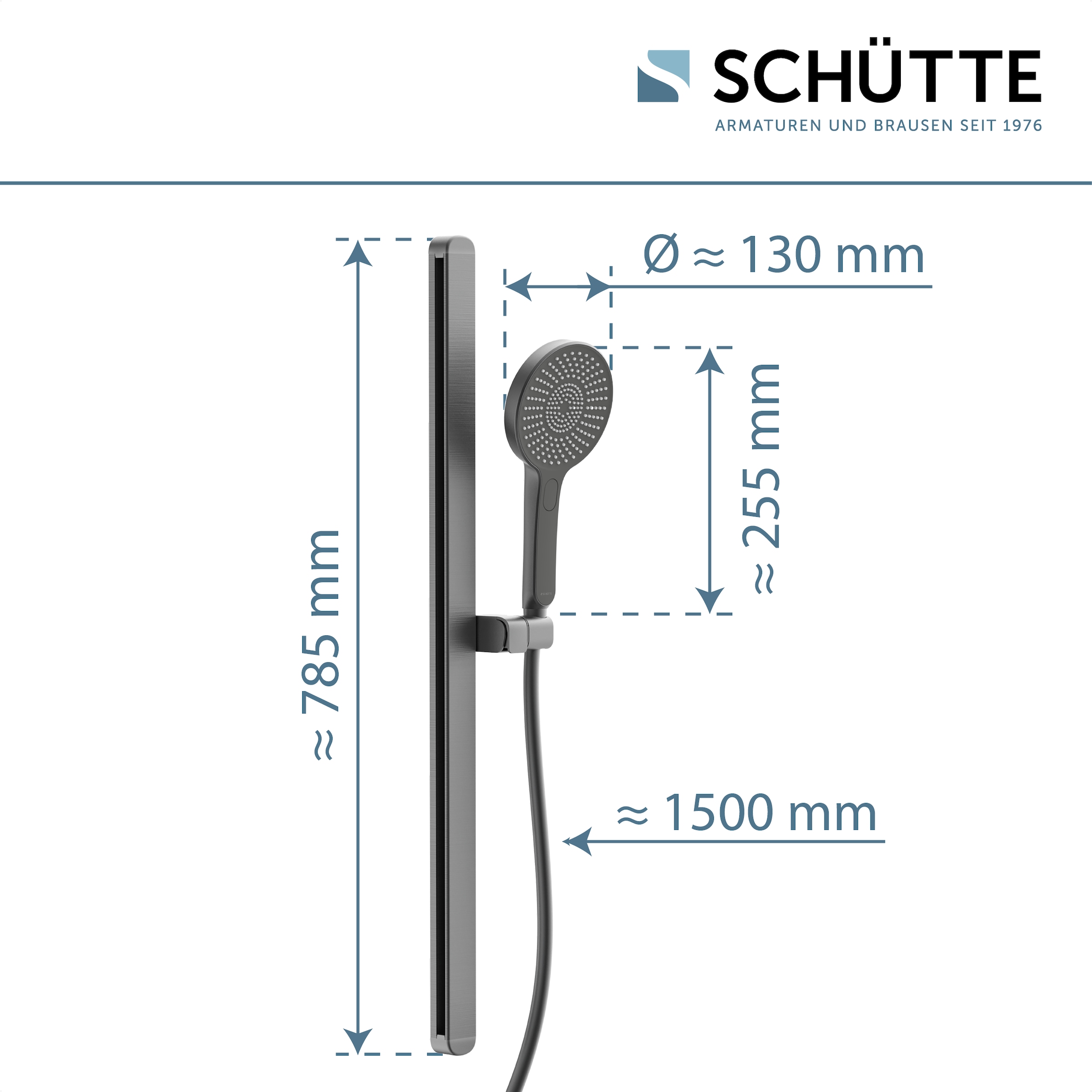 Schütte Stangenbrause-Set »KARIBIK«, (Komplett-Set), höhenverstellbar, mit Antikalk-Beschichtung, wassersparend