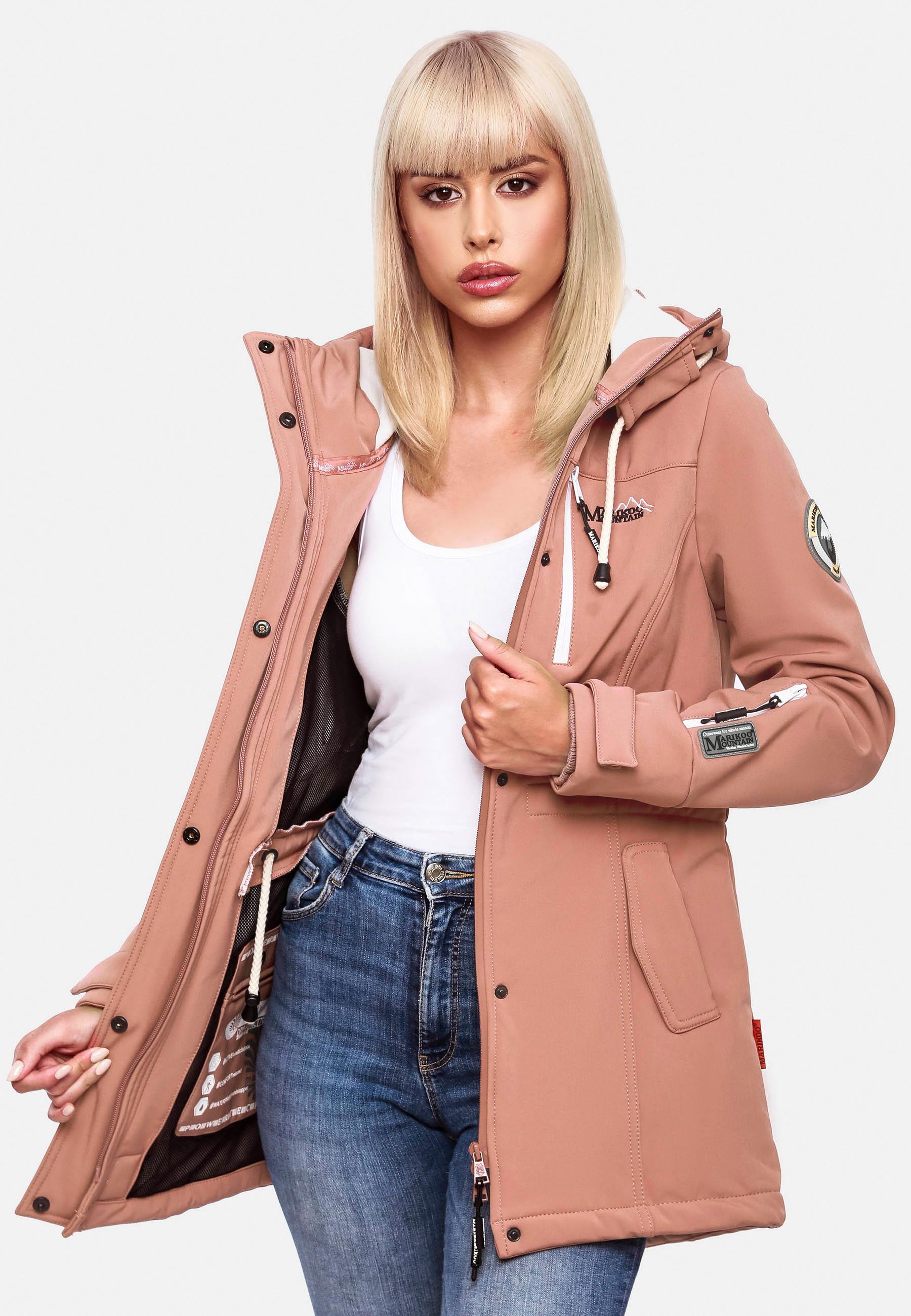 Marikoo Funktionsmantel »Zimtzicke«, Wasserdichter Softshell Parka mit Kapuze