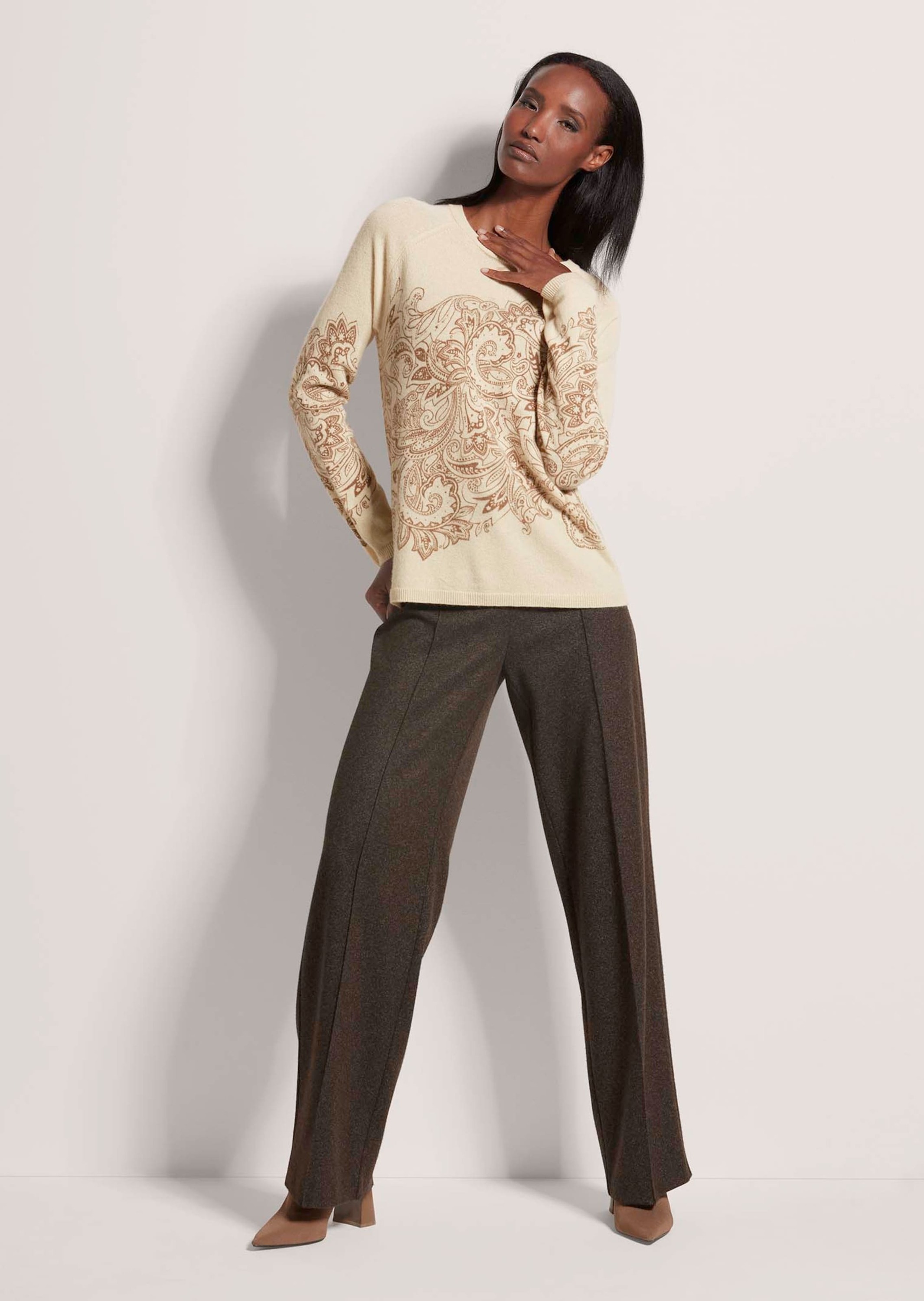 Thumbnail - MADELEINE Longpullover "Kaschmirpullover Kaschmirpullover mit einzigartigem Print" Wertvoller Druck auf Kaschmir