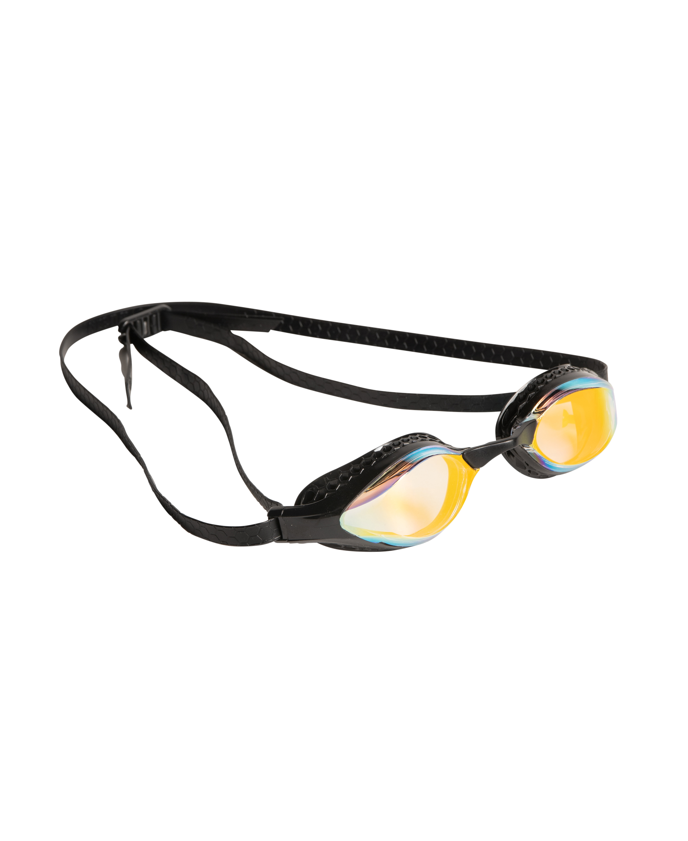 ARENA Schwimmbrille "AIR-SPEED MIRROR"gelb copper, schwarz, Sportbrillen, für Erwachsene, mit Honigwaben-Dichtungen, Anti-Fog-Beschichtung